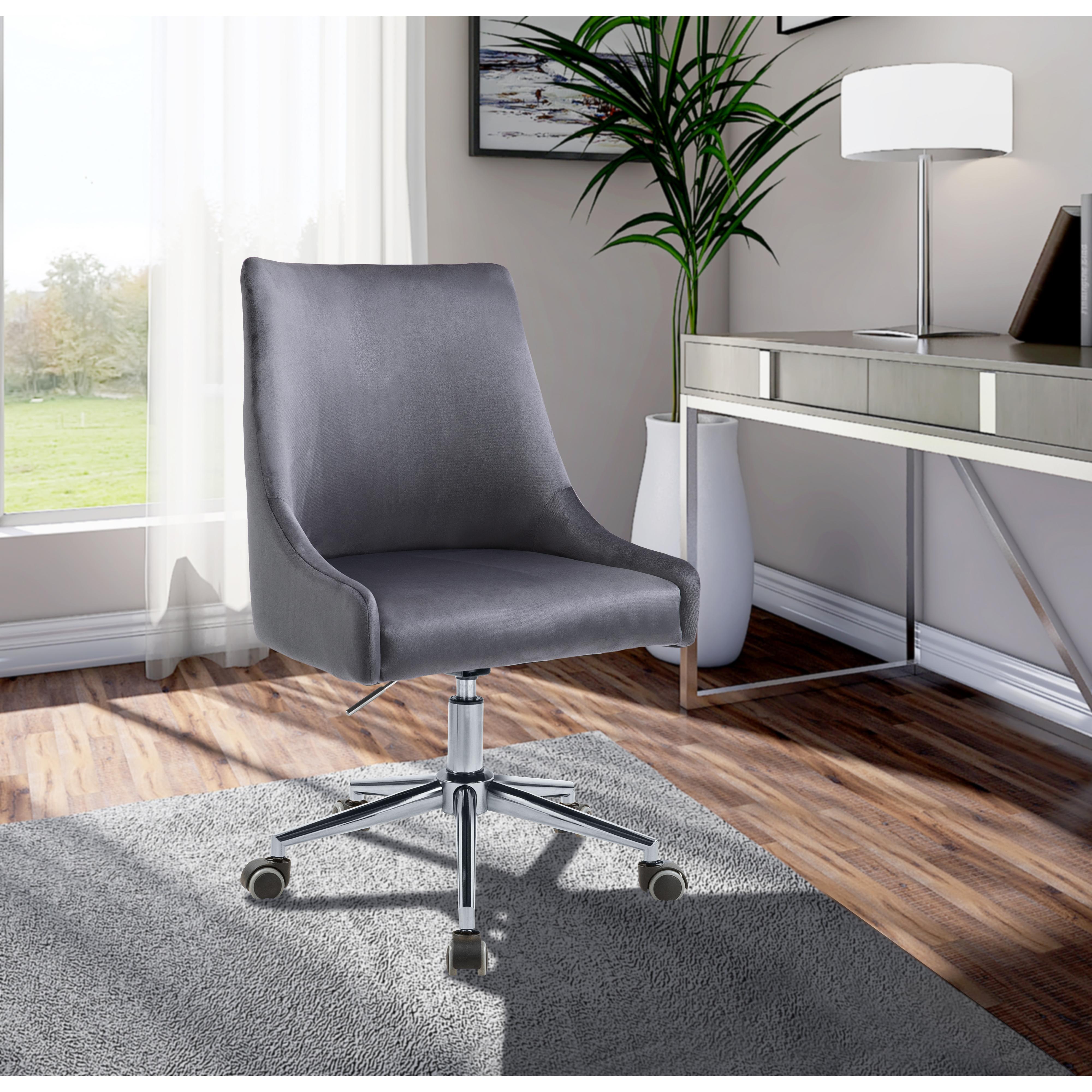 Meridian Karina Grey Velvet Office Chair