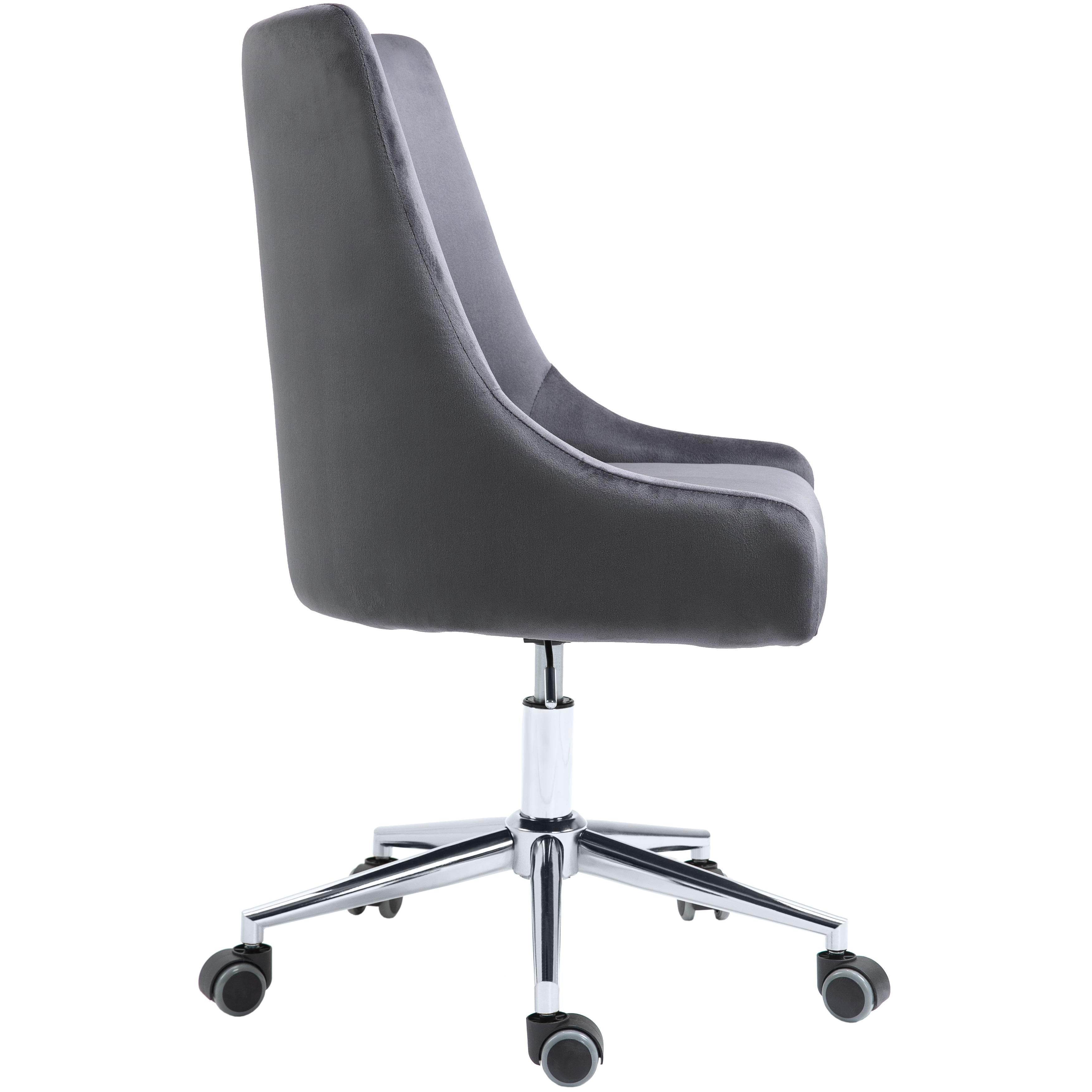 Meridian Karina Grey Velvet Office Chair