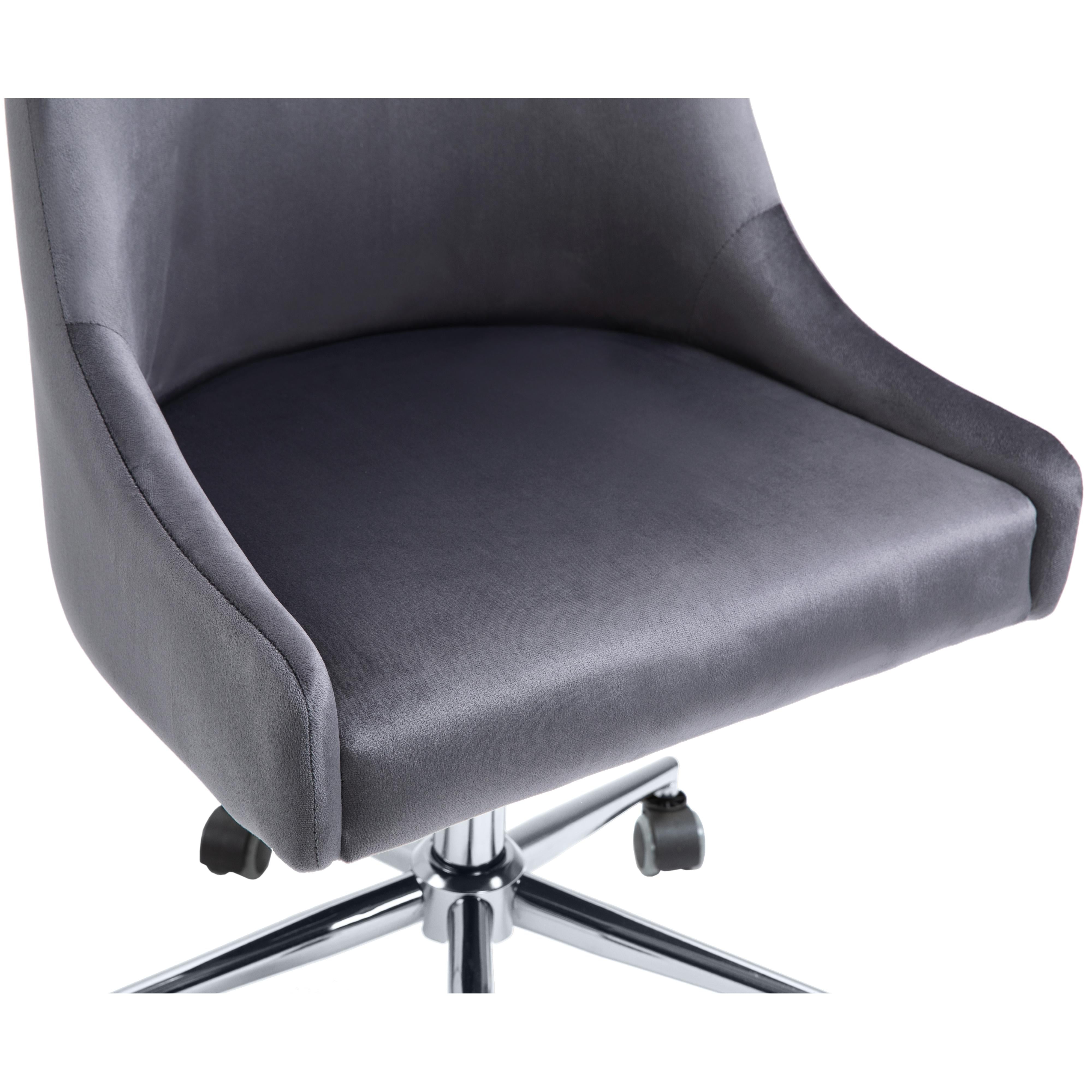Meridian Karina Grey Velvet Office Chair