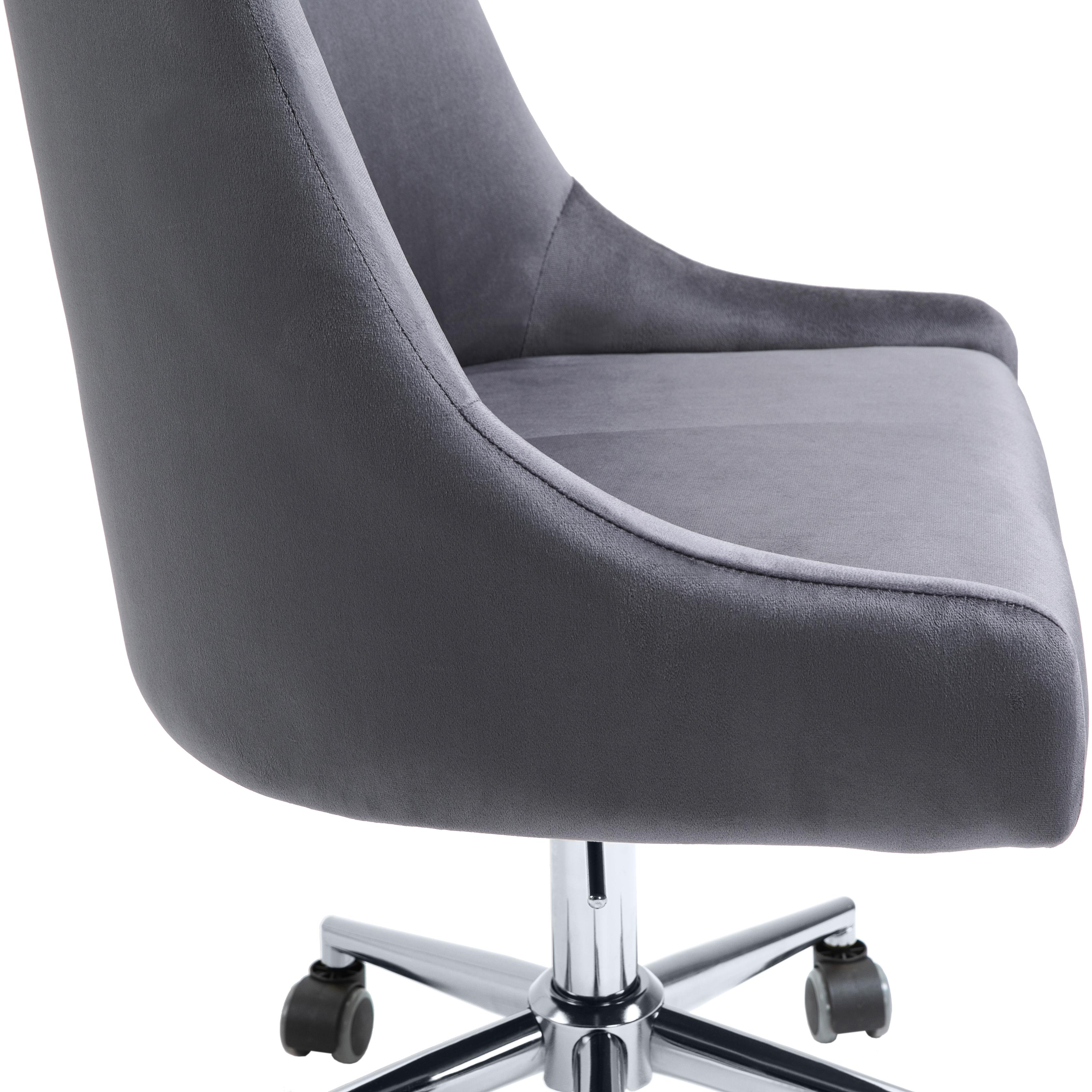 Meridian Karina Grey Velvet Office Chair