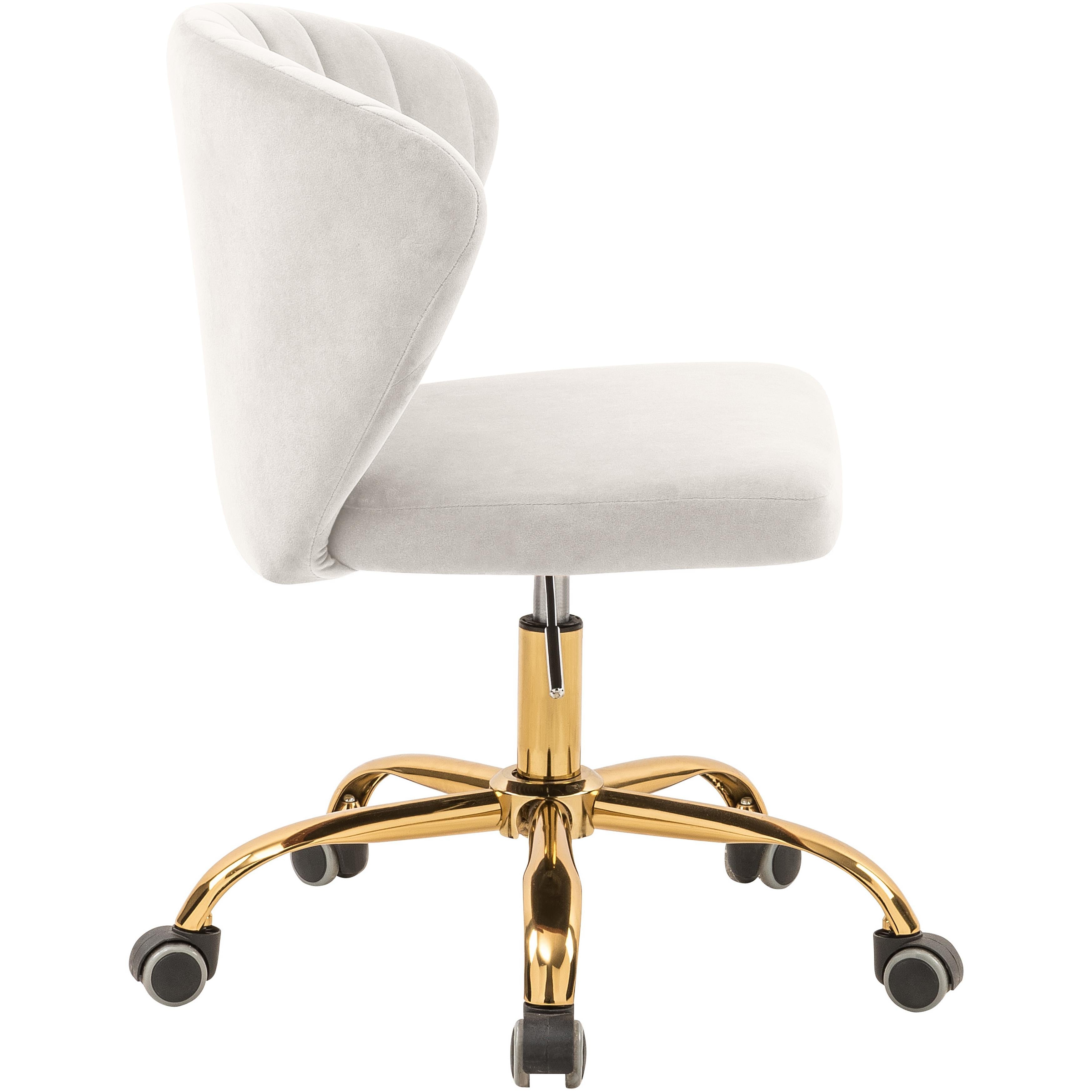 Meridian Finley Cream Velvet Office Chair