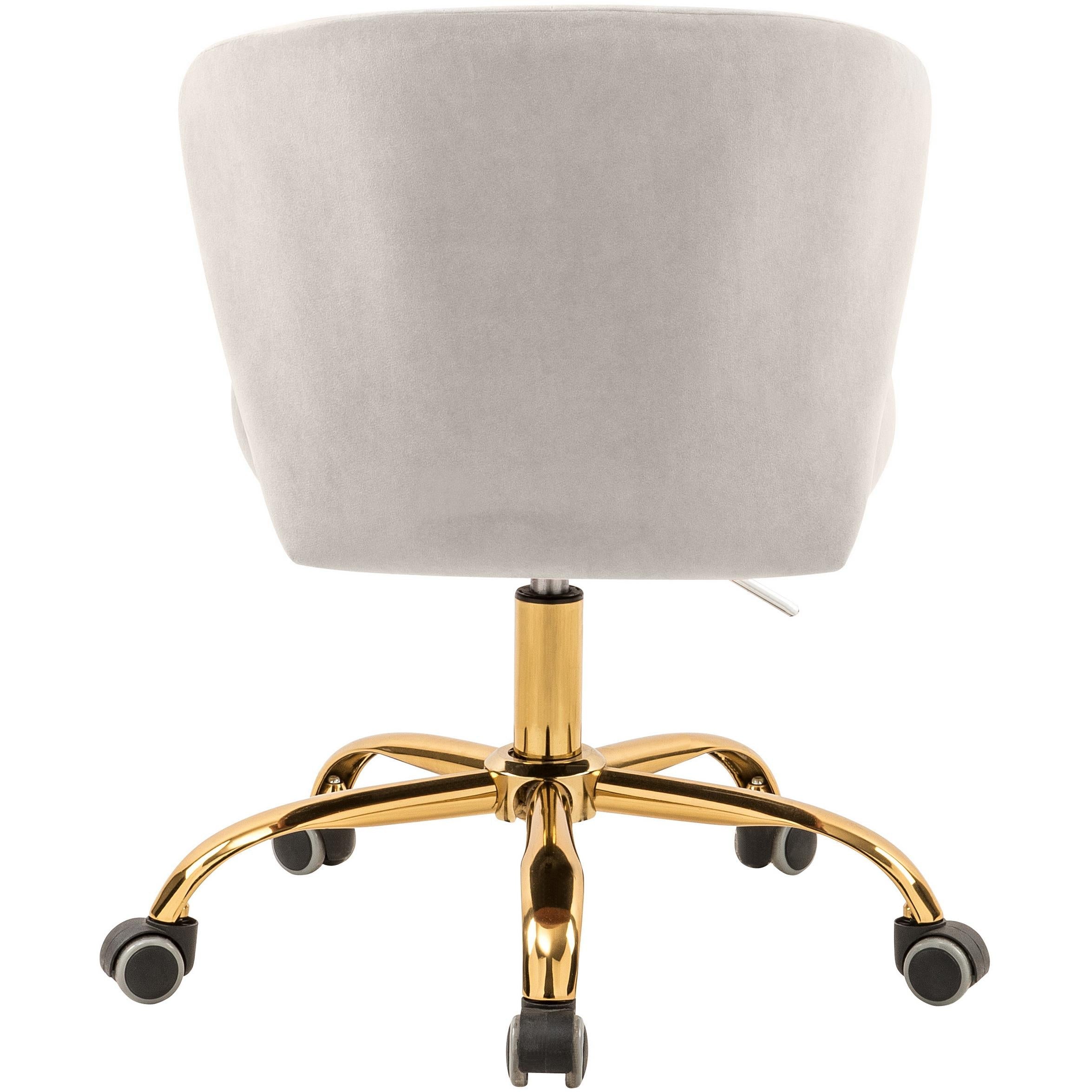 Meridian Finley Cream Velvet Office Chair
