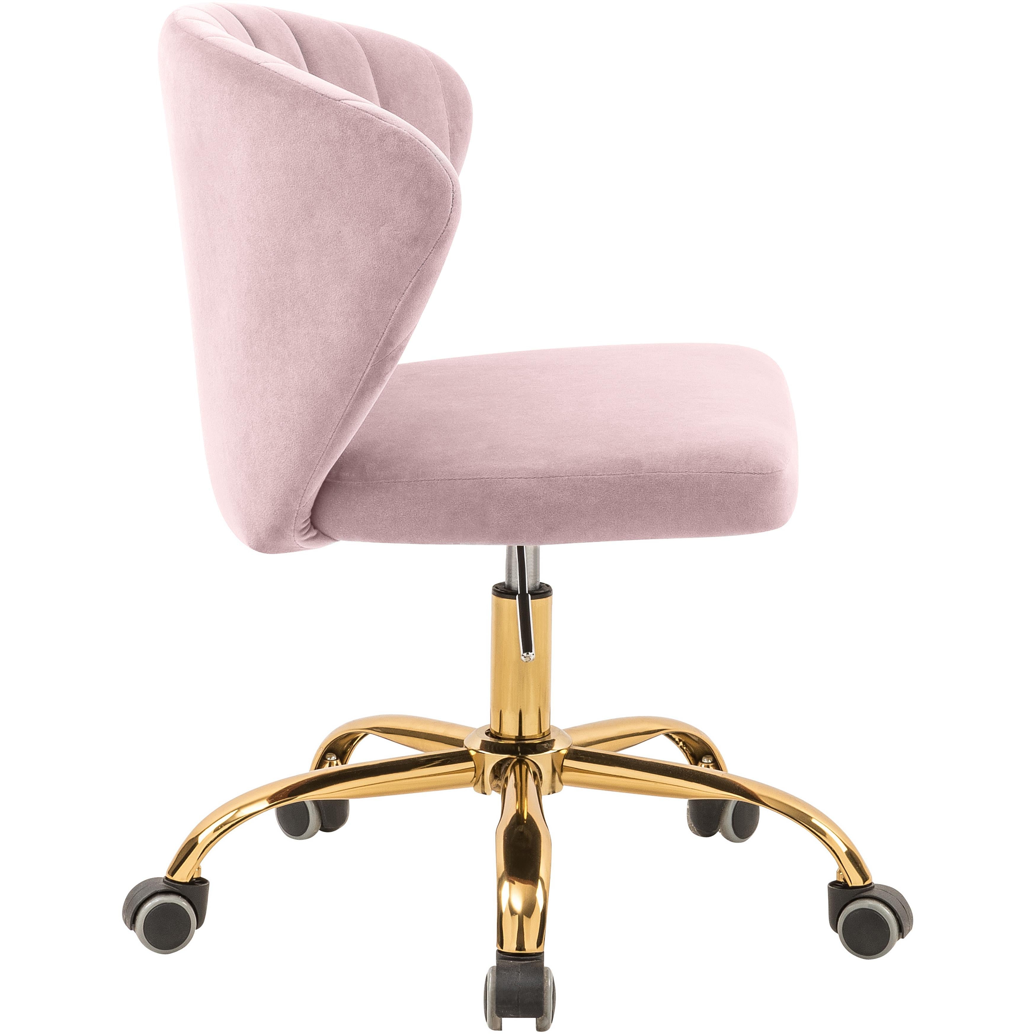 Meridian Finley Pink Velvet Office Chair