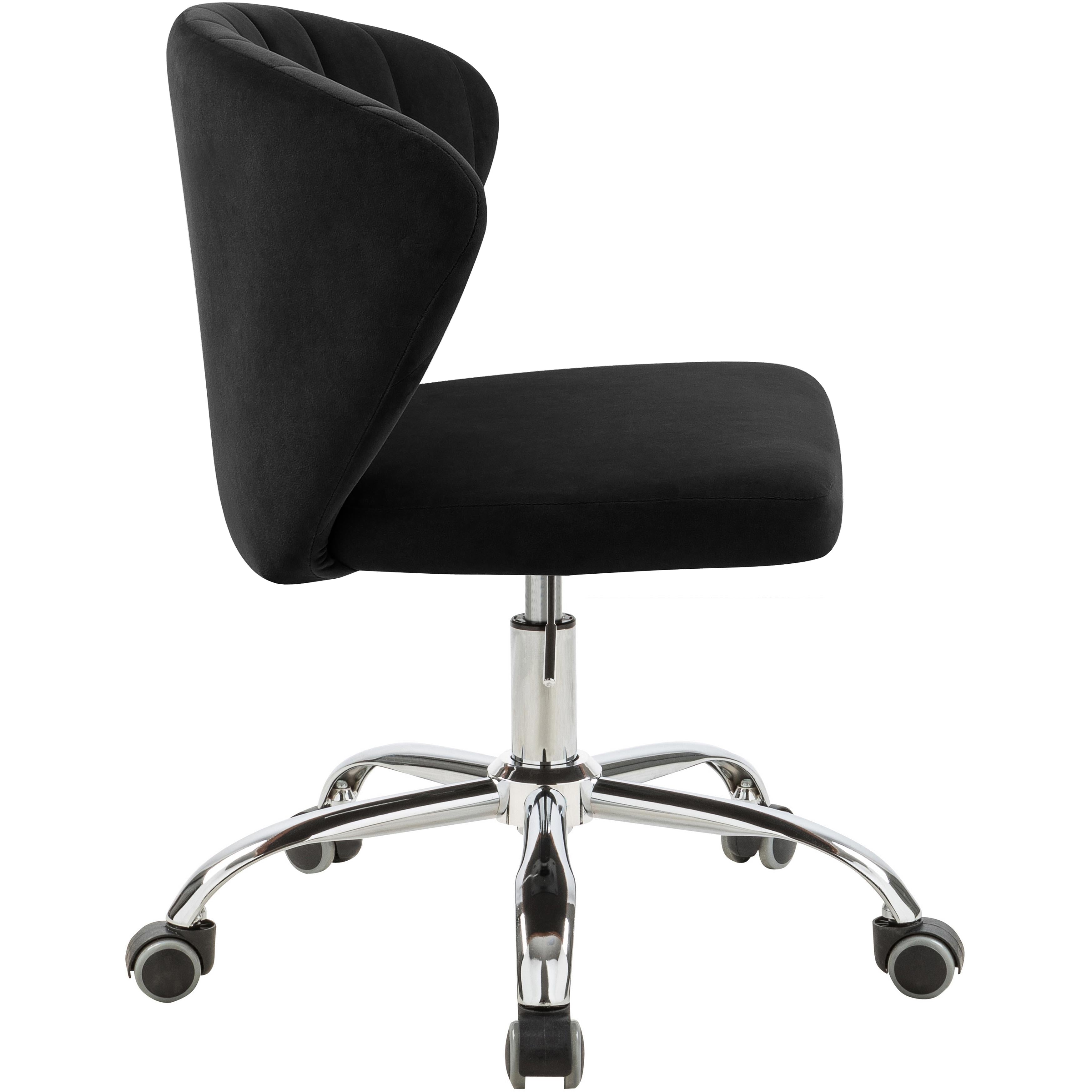 Meridian Finley Black Velvet Office Chair