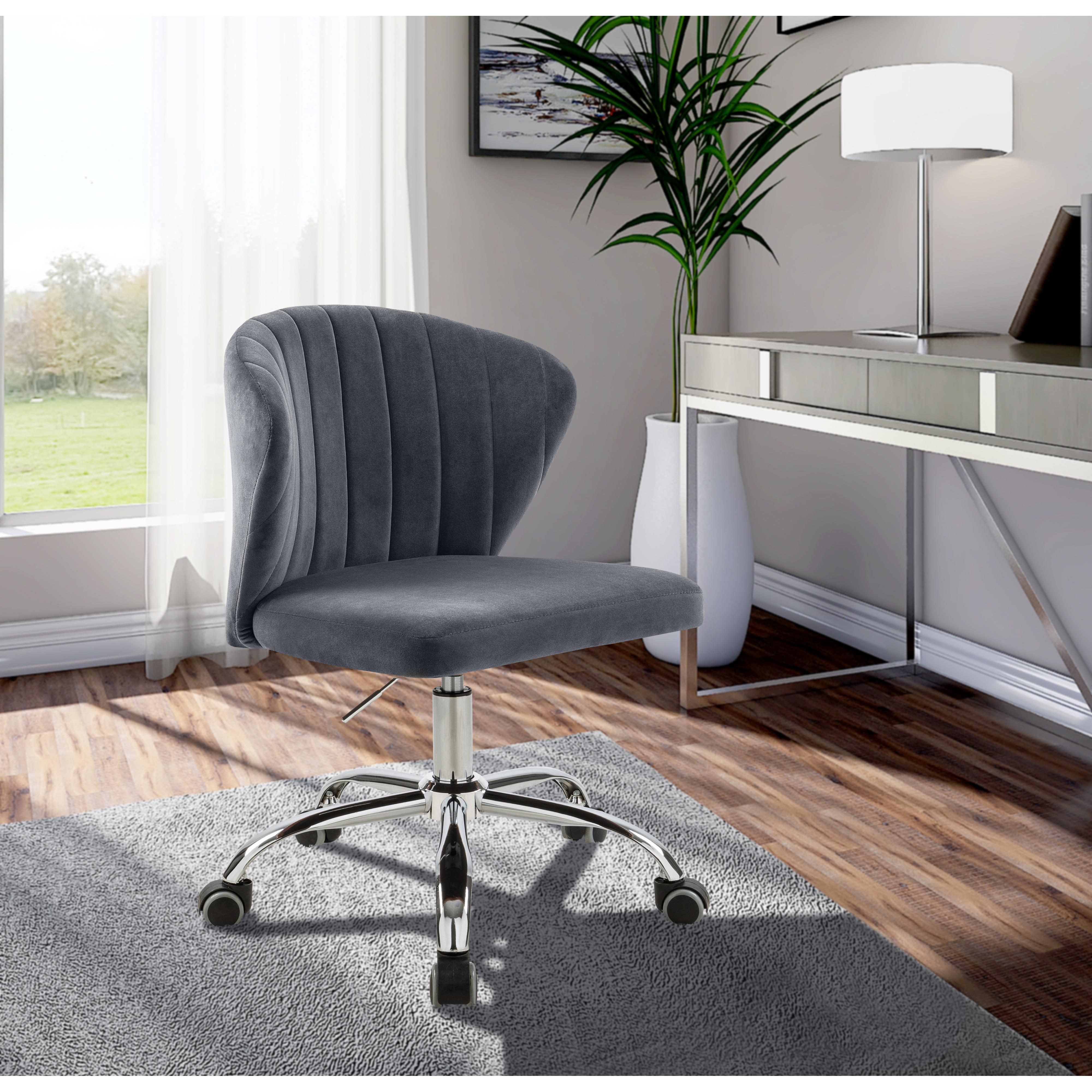 Meridian Finley Grey Velvet Office Chair