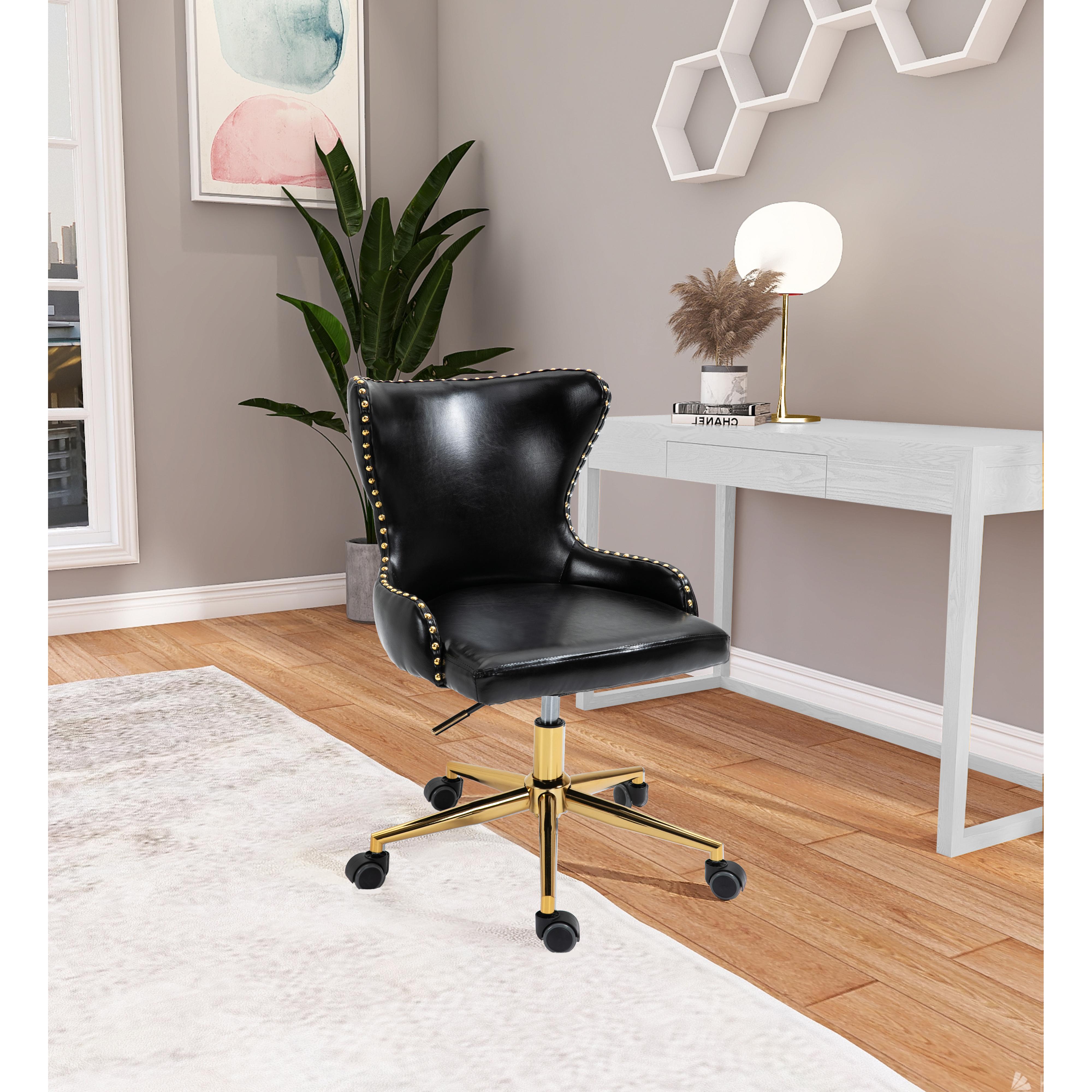 Meridian Hendrix Black Vegan Leather Office Chair