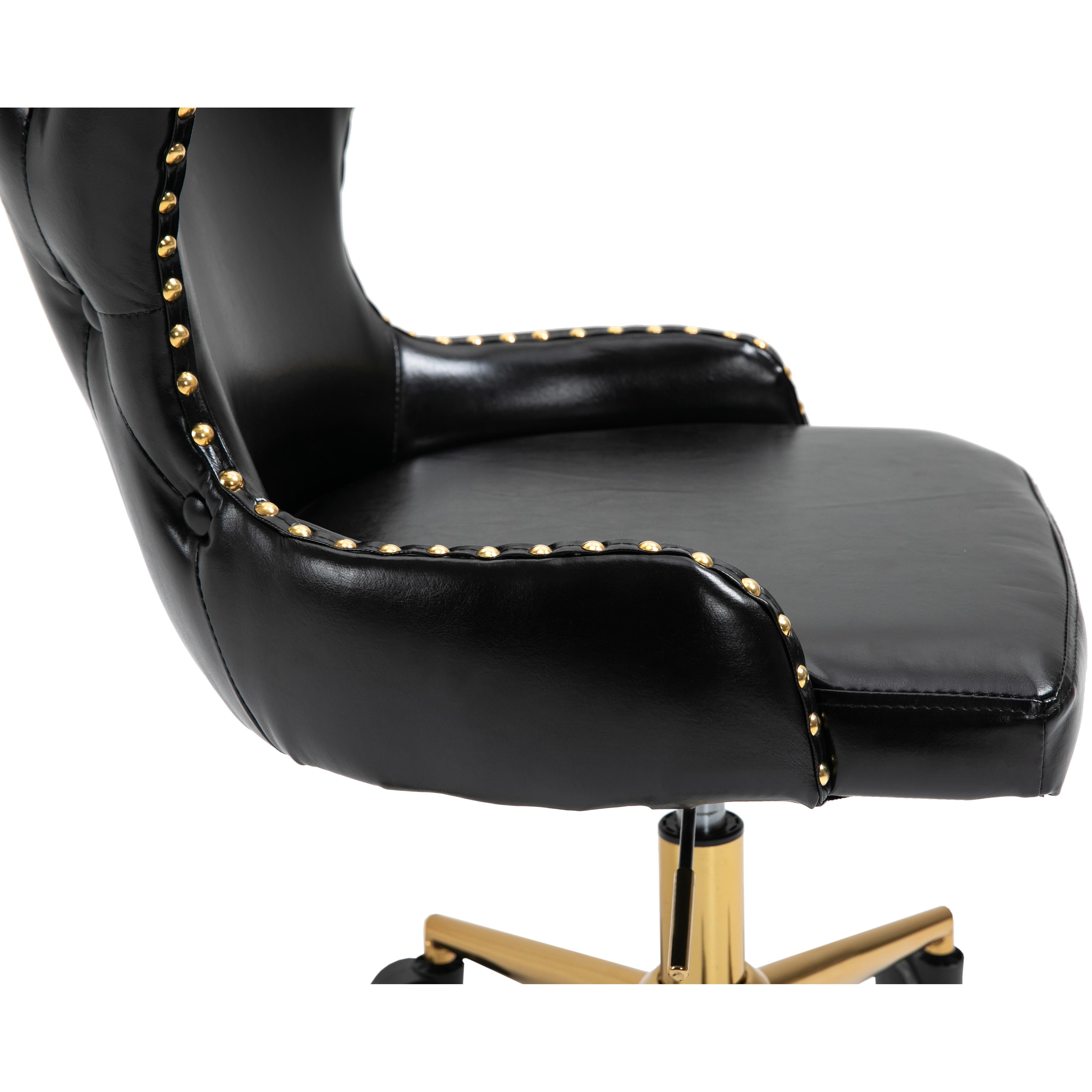 Meridian Hendrix Black Vegan Leather Office Chair