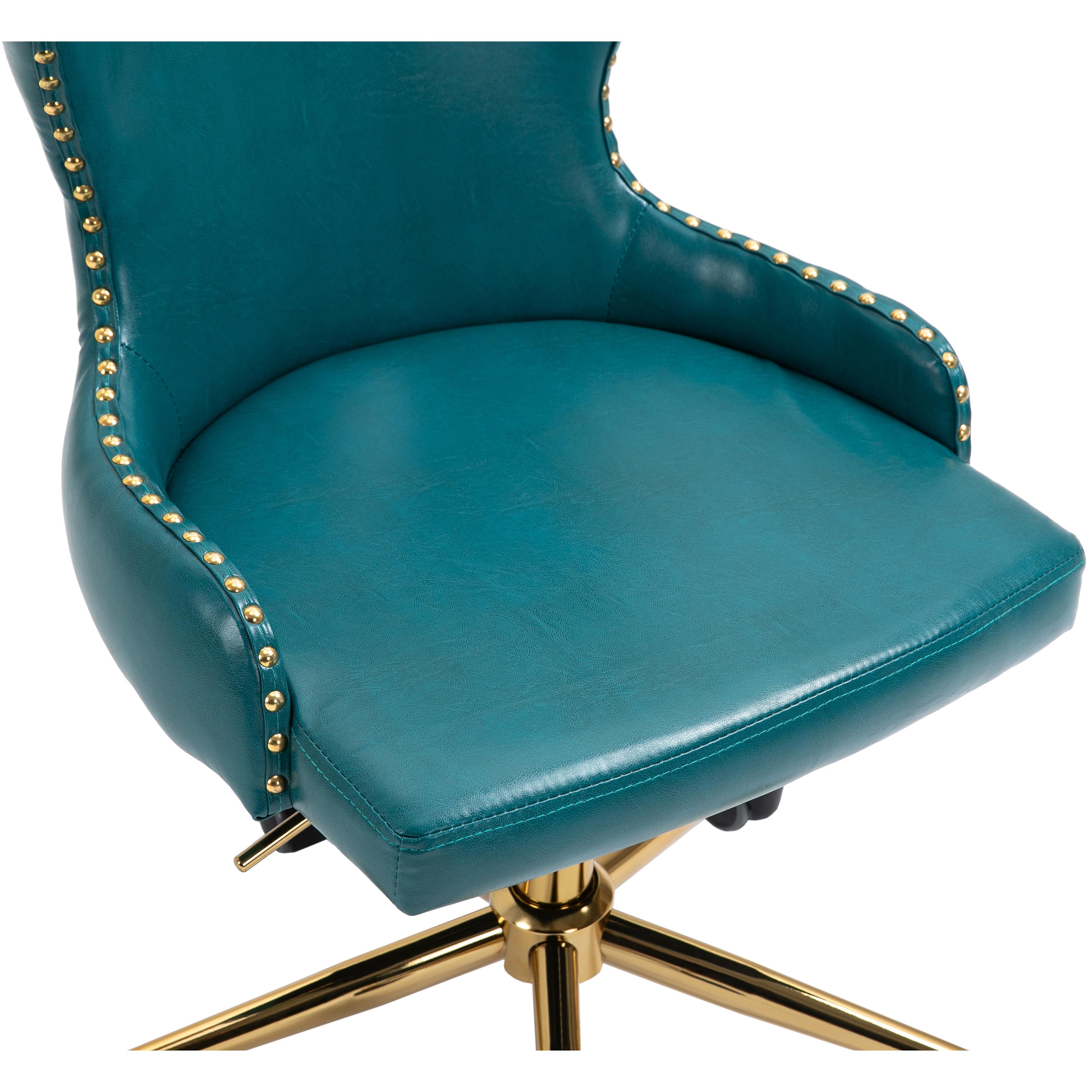 Meridian Hendrix Blue Vegan Leather Office Chair