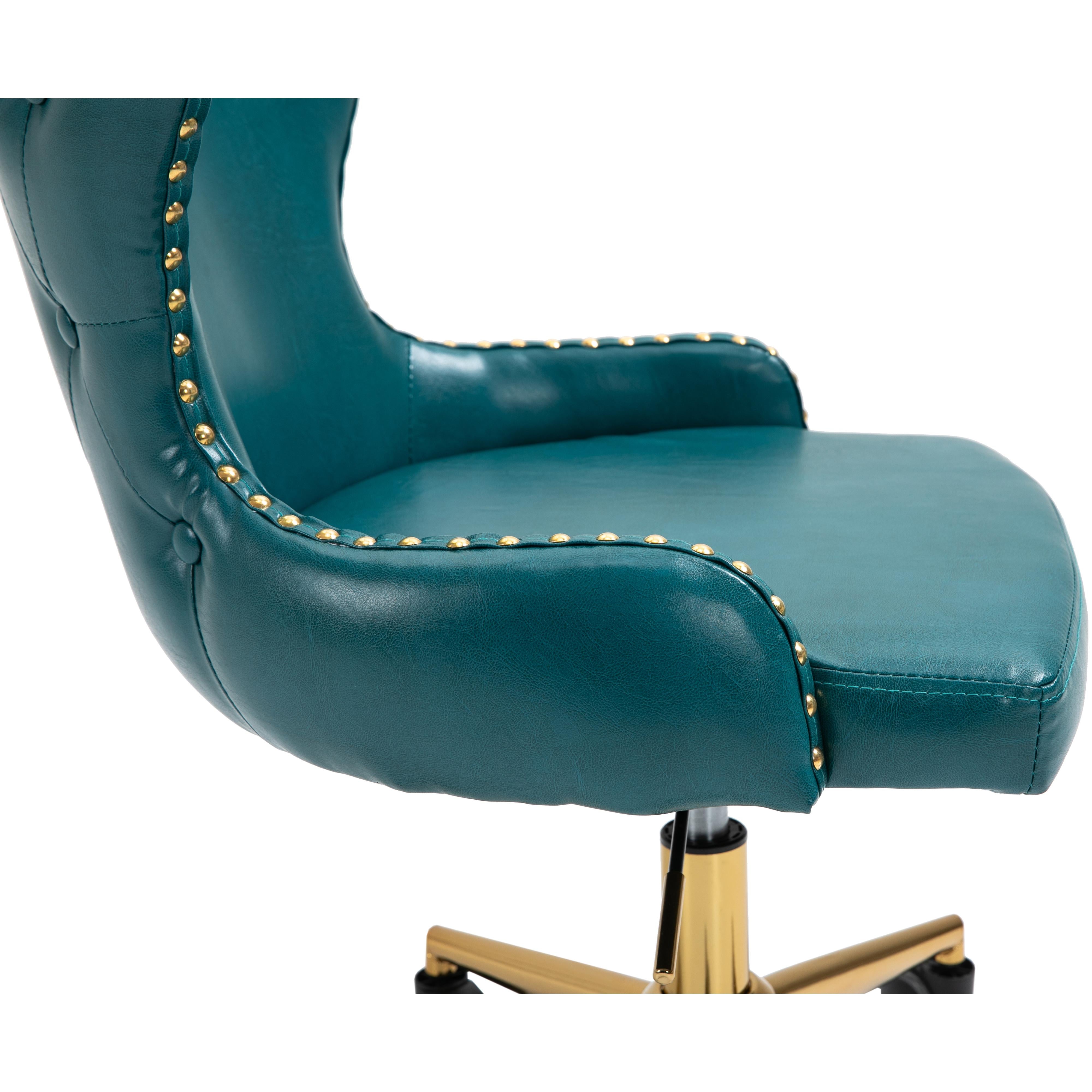 Meridian Hendrix Blue Vegan Leather Office Chair