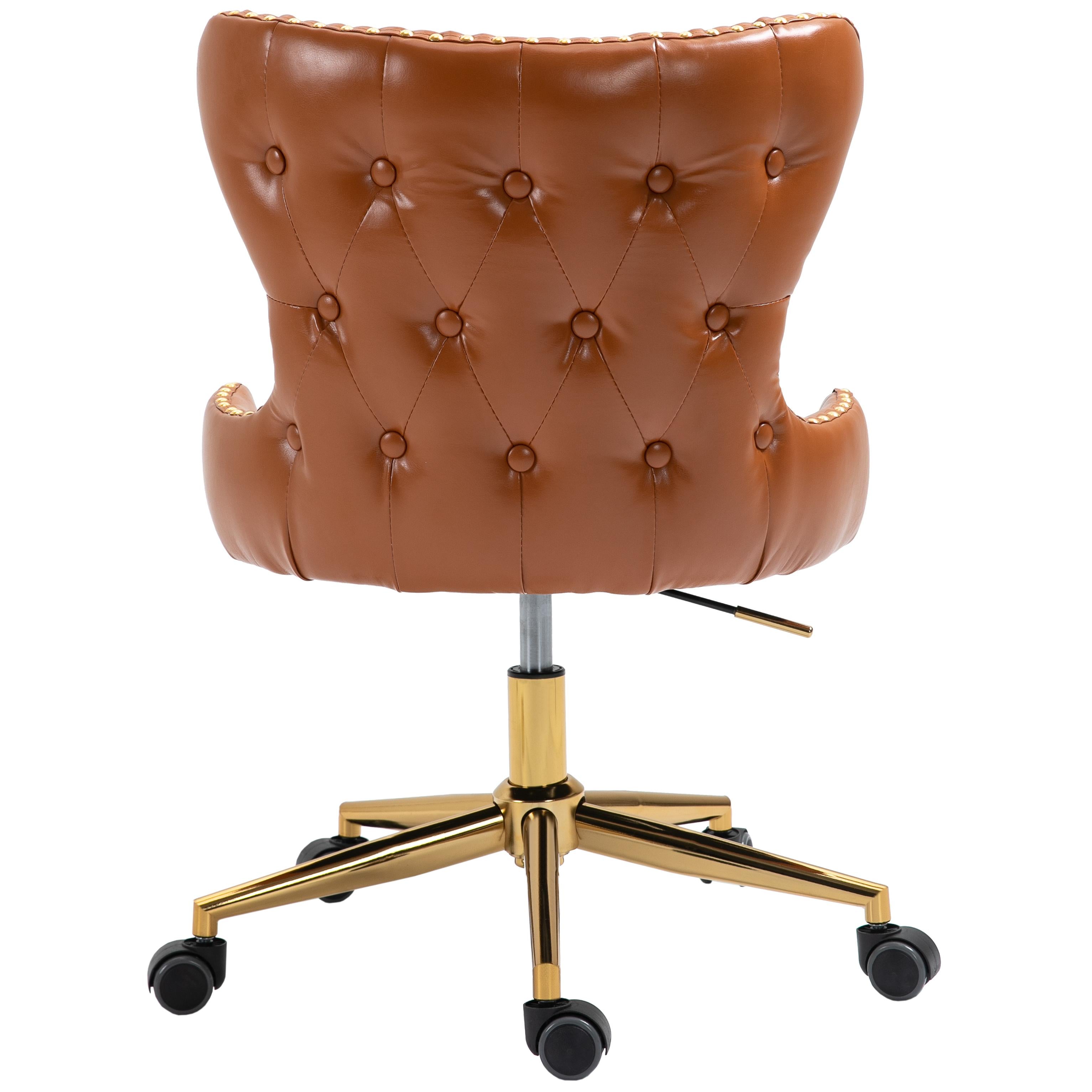 Meridian Hendrix Cognac Vegan Leather Office Chair