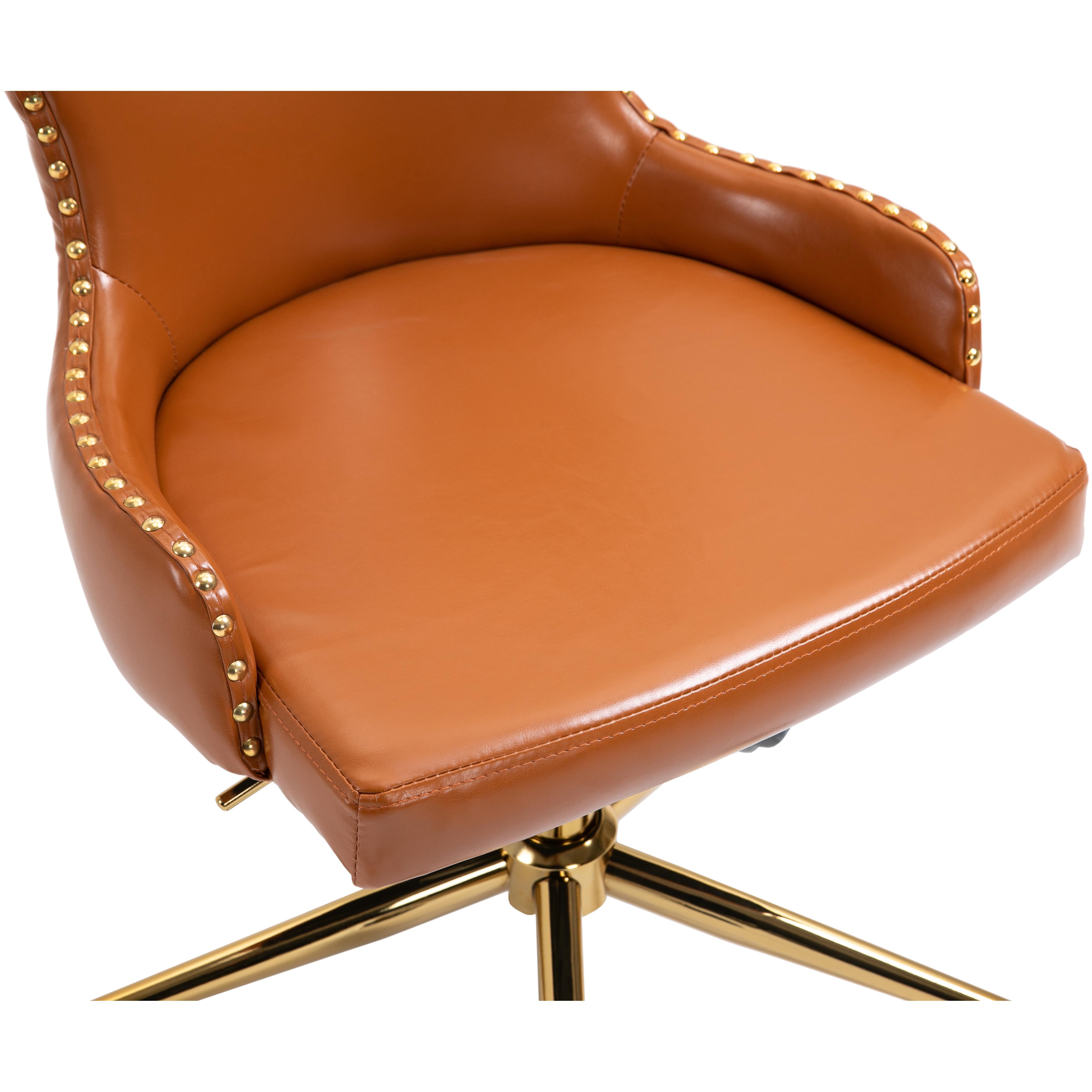 Meridian Hendrix Cognac Vegan Leather Office Chair