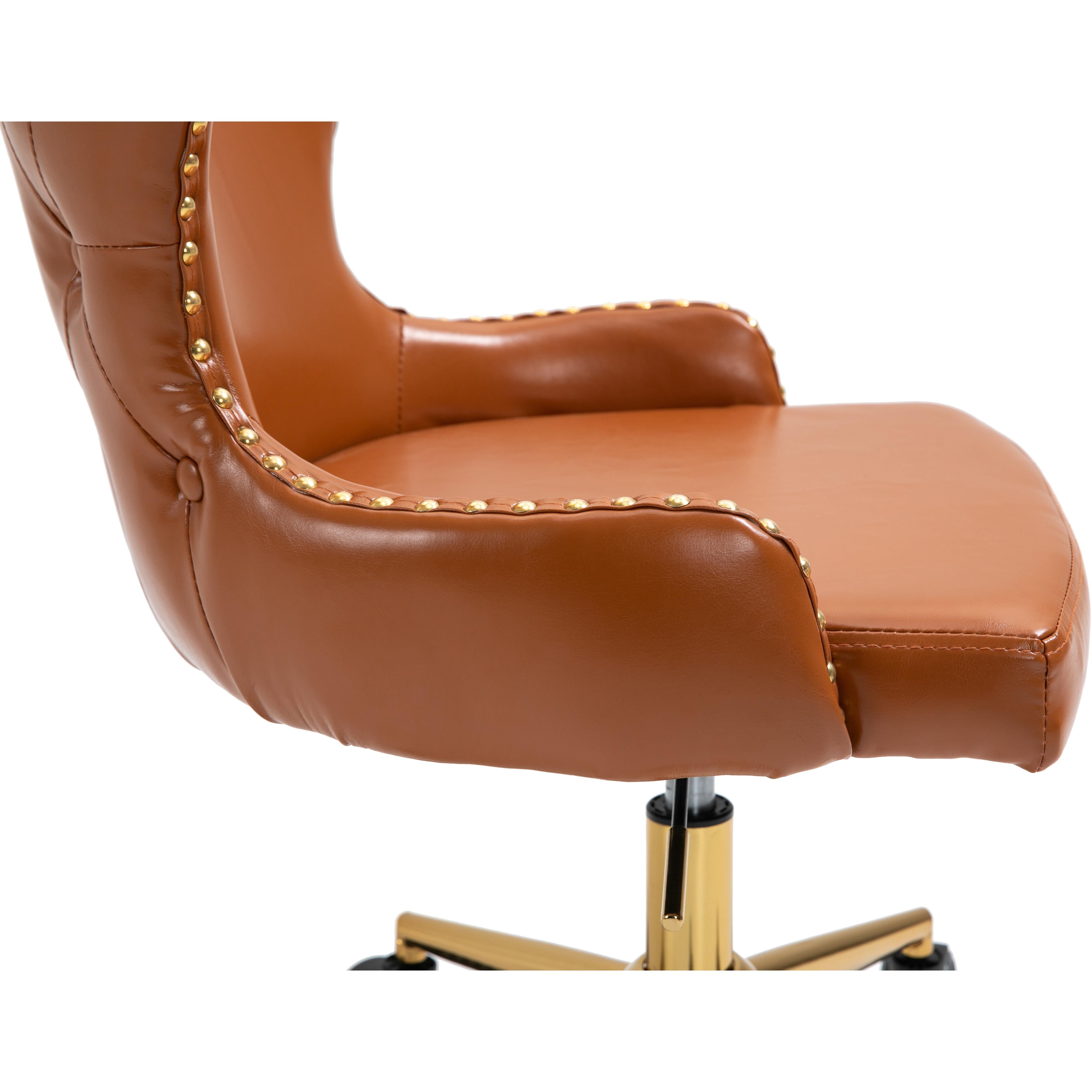Meridian Hendrix Cognac Vegan Leather Office Chair