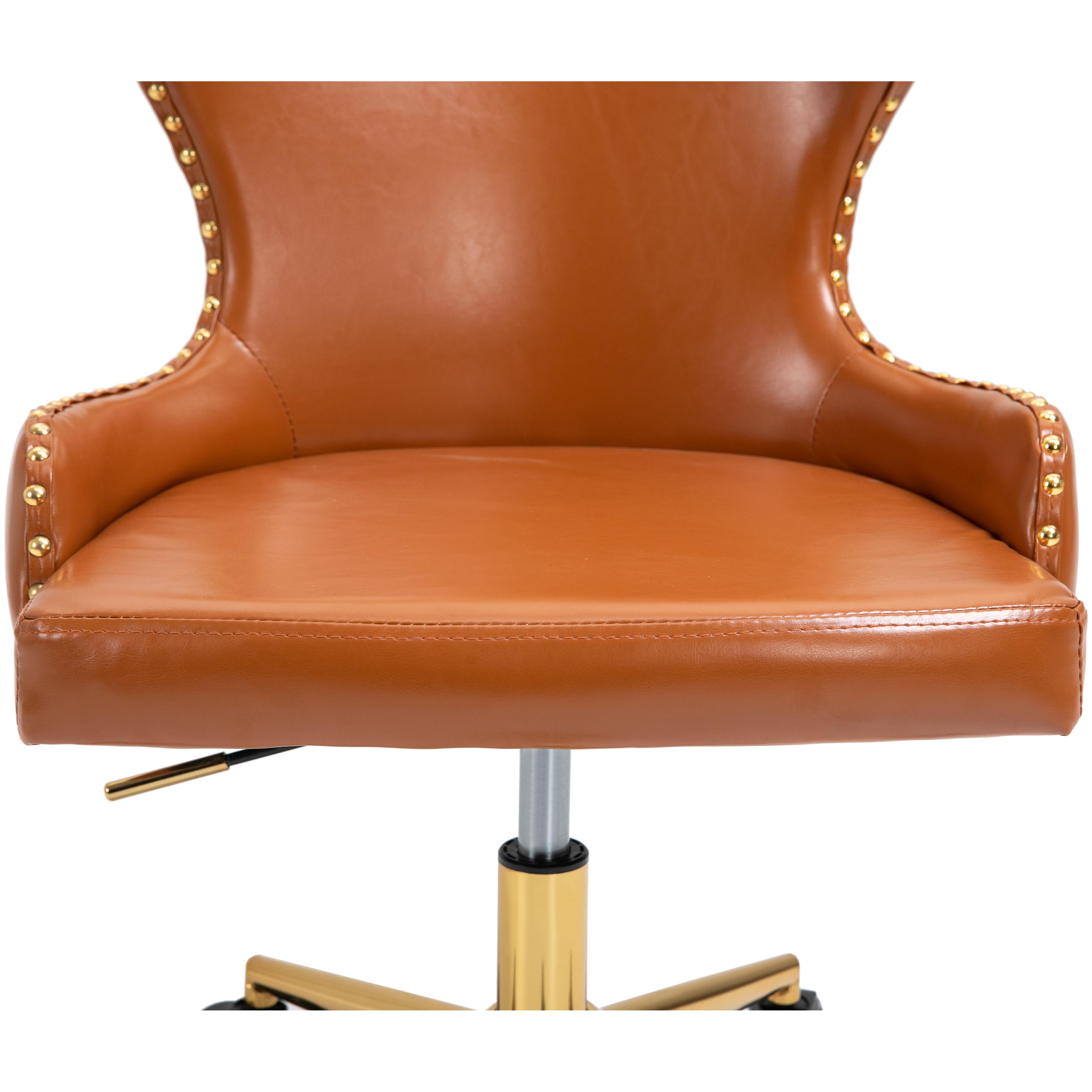 Meridian Hendrix Cognac Vegan Leather Office Chair