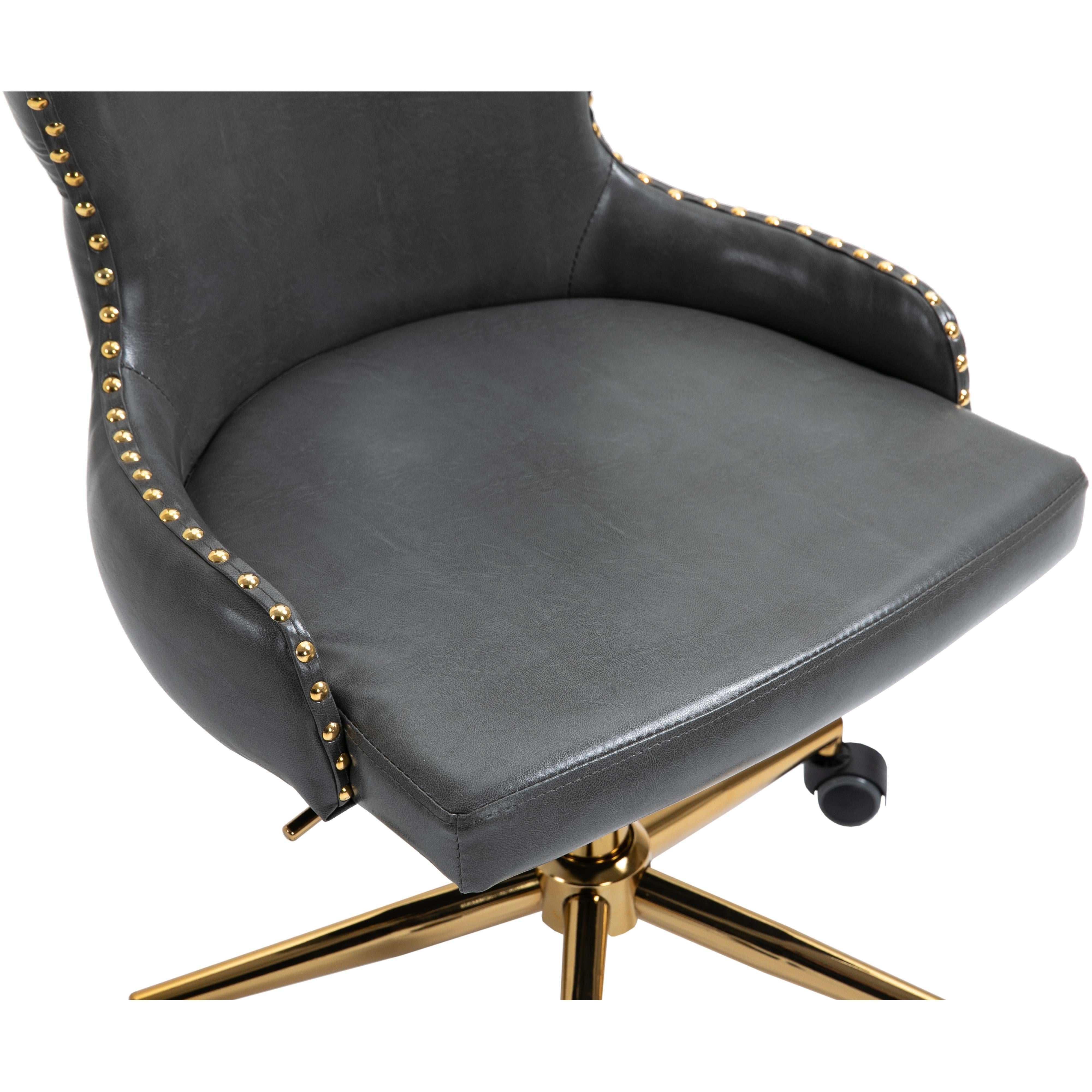 Meridian Hendrix Grey Vegan Leather Office Chair