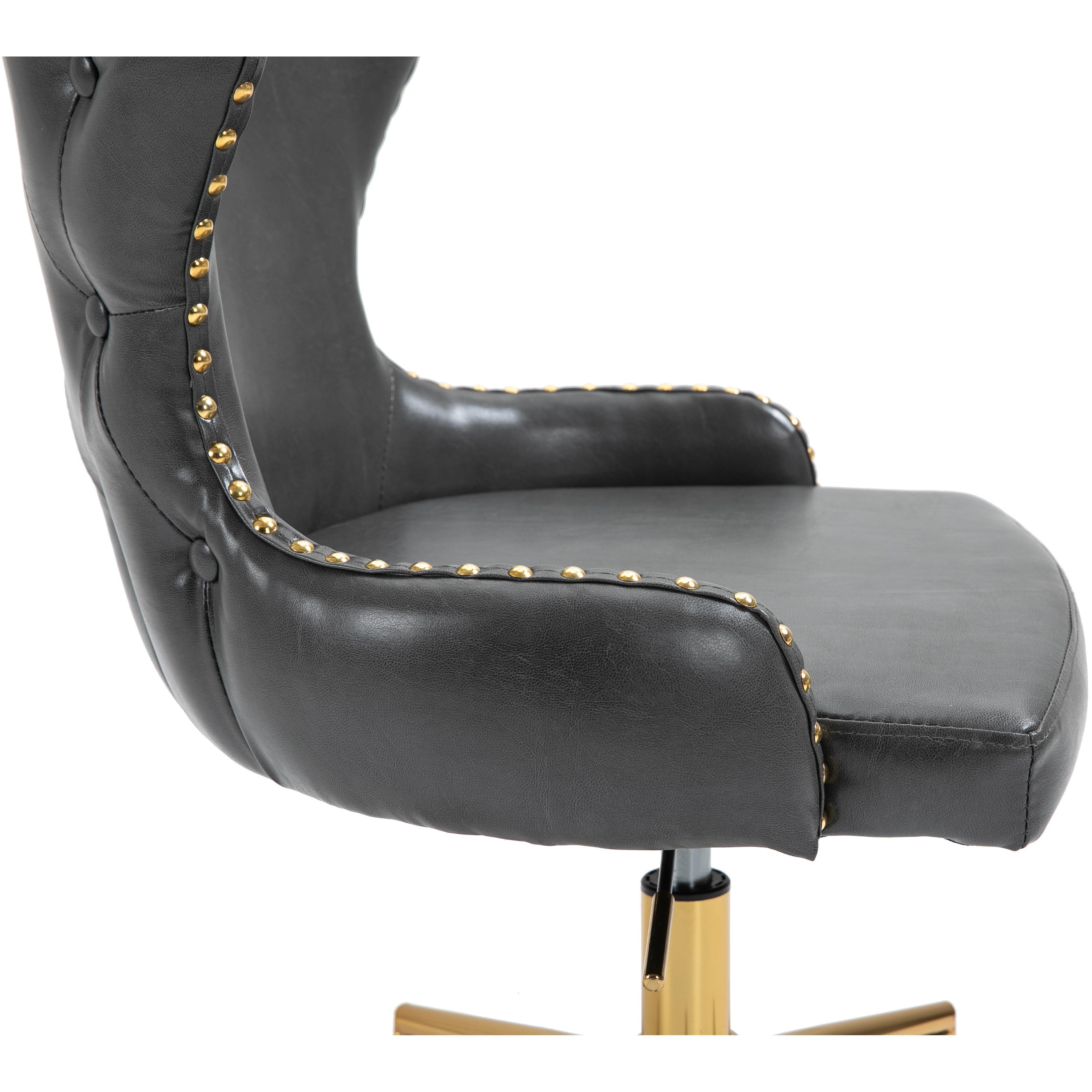 Meridian Hendrix Grey Vegan Leather Office Chair