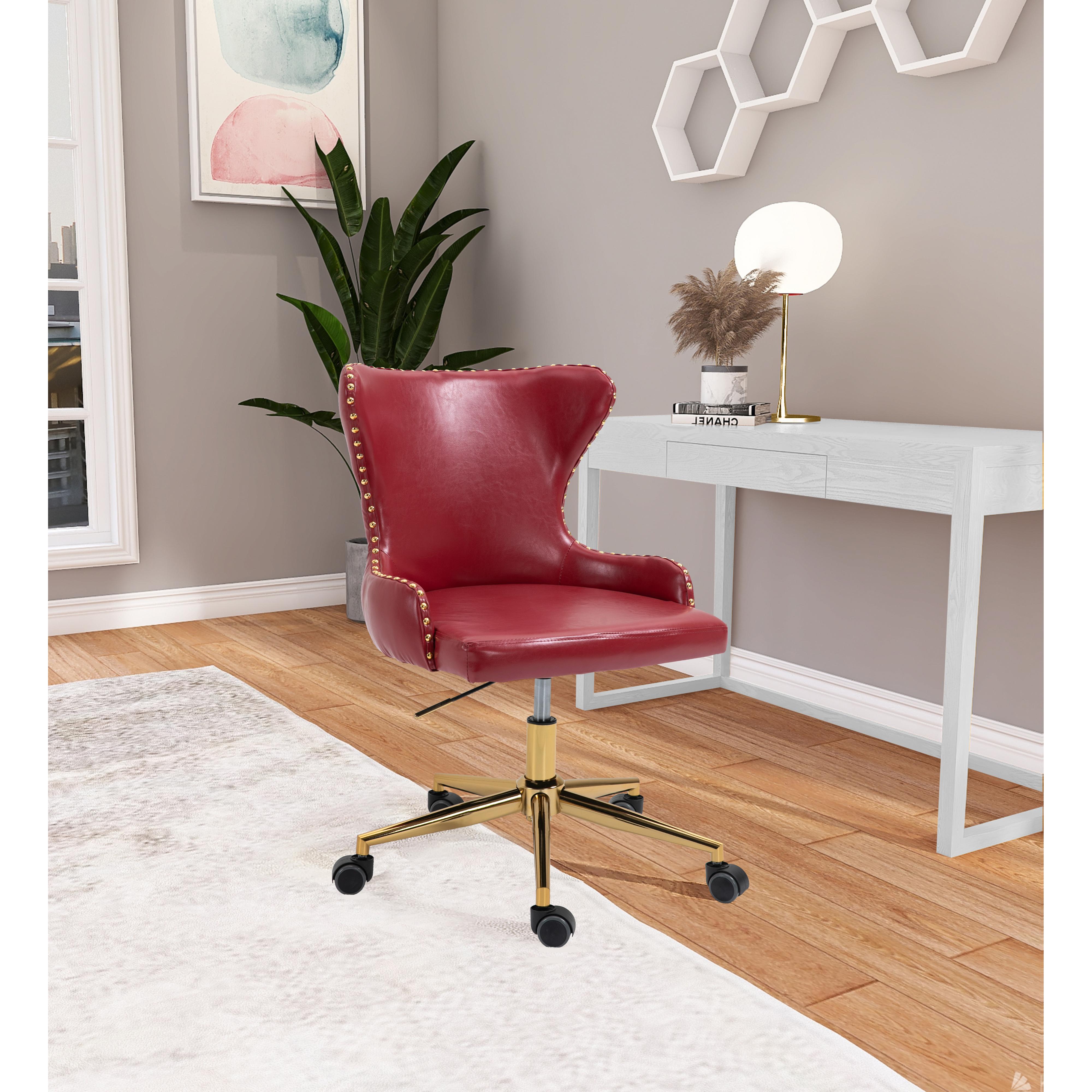 Meridian Hendrix Red Vegan Leather Office Chair