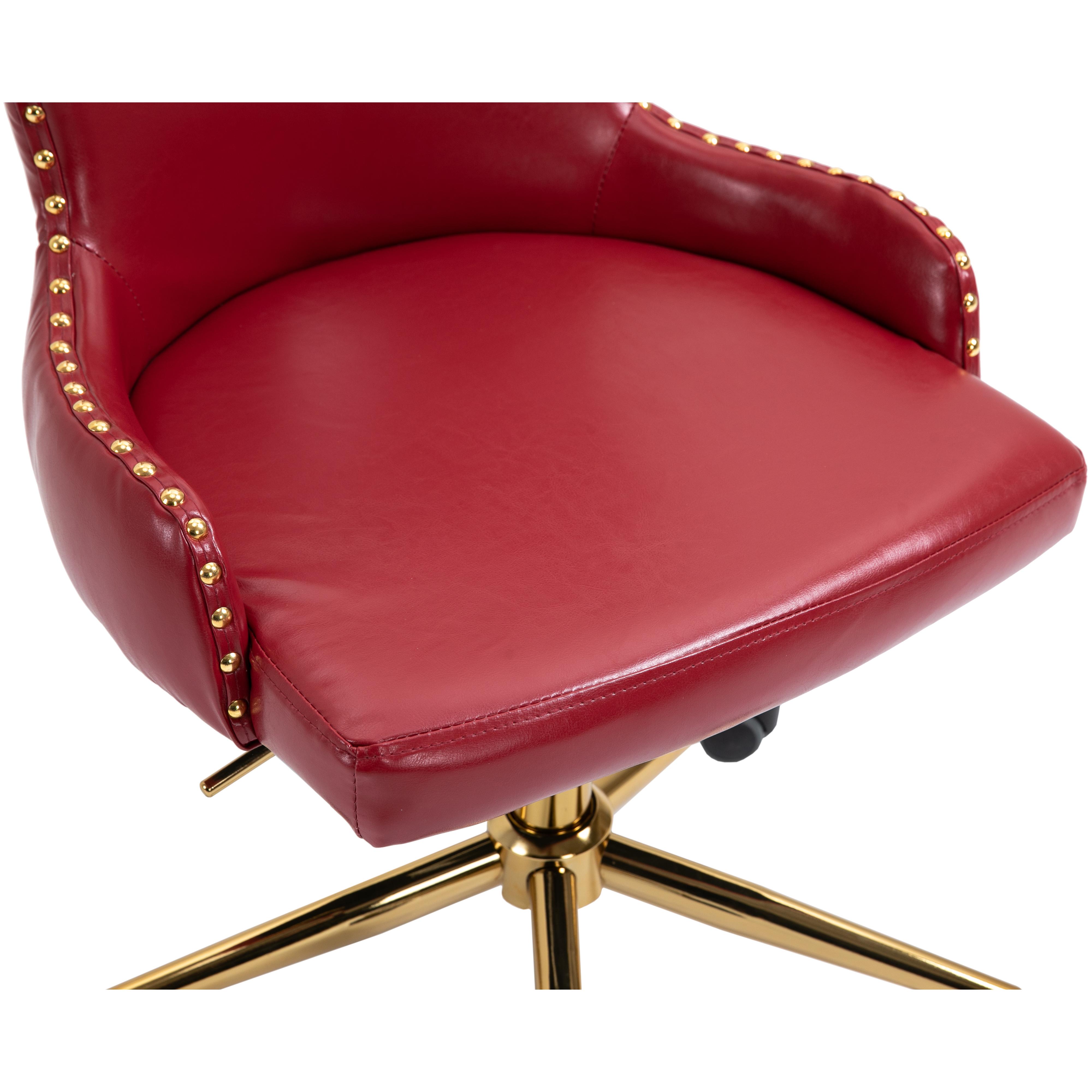 Meridian Hendrix Red Vegan Leather Office Chair