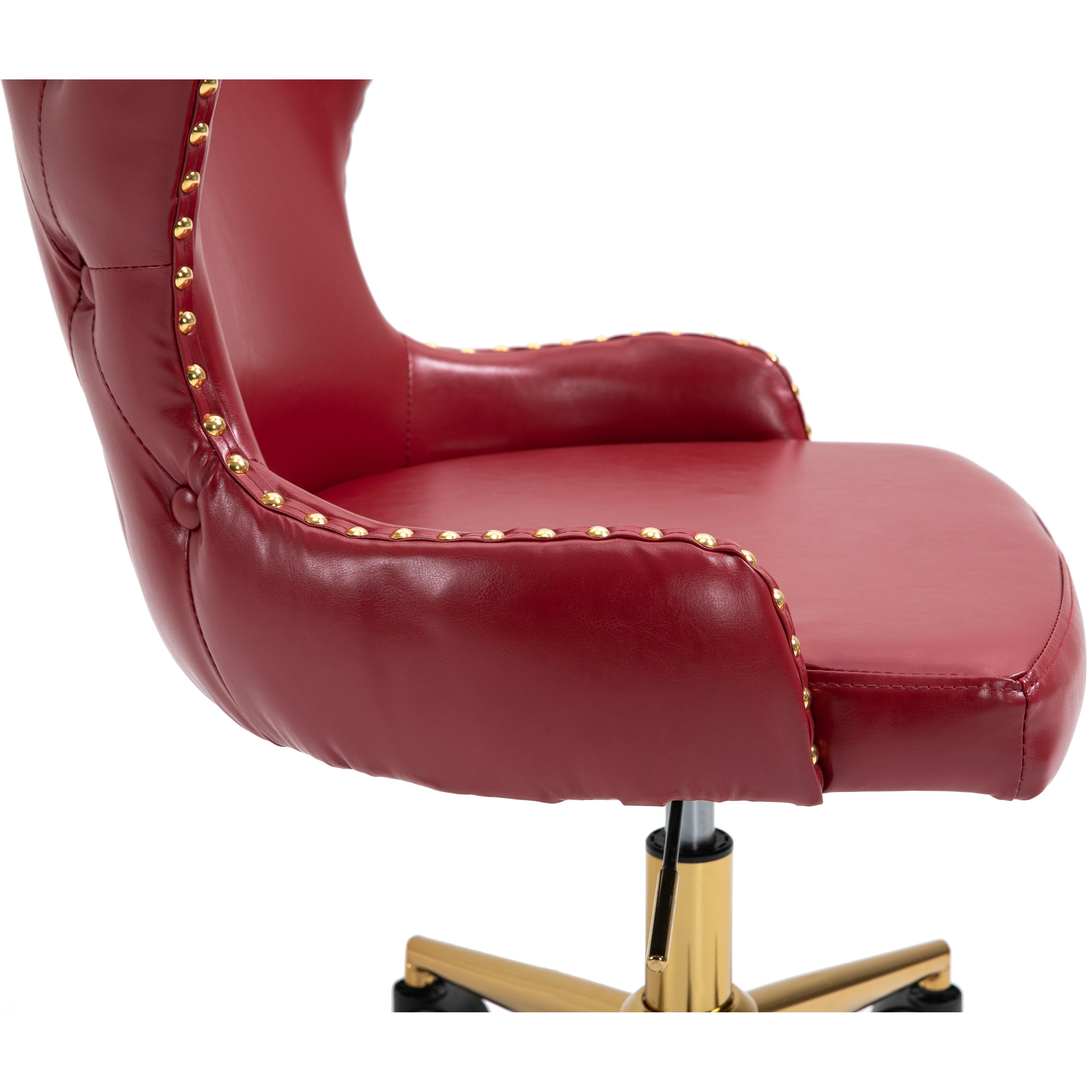 Meridian Hendrix Red Vegan Leather Office Chair