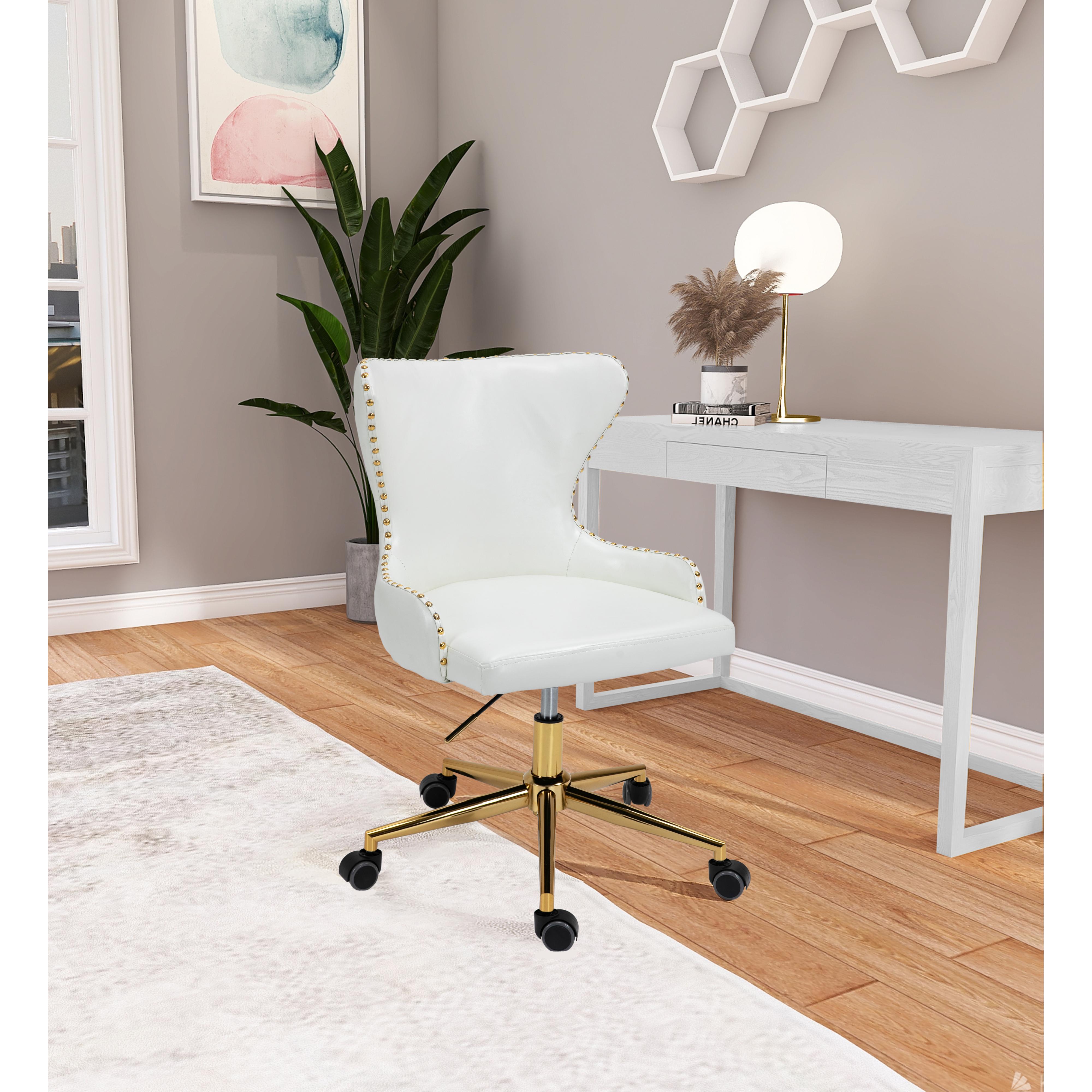 Meridian Hendrix White Vegan Leather Office Chair