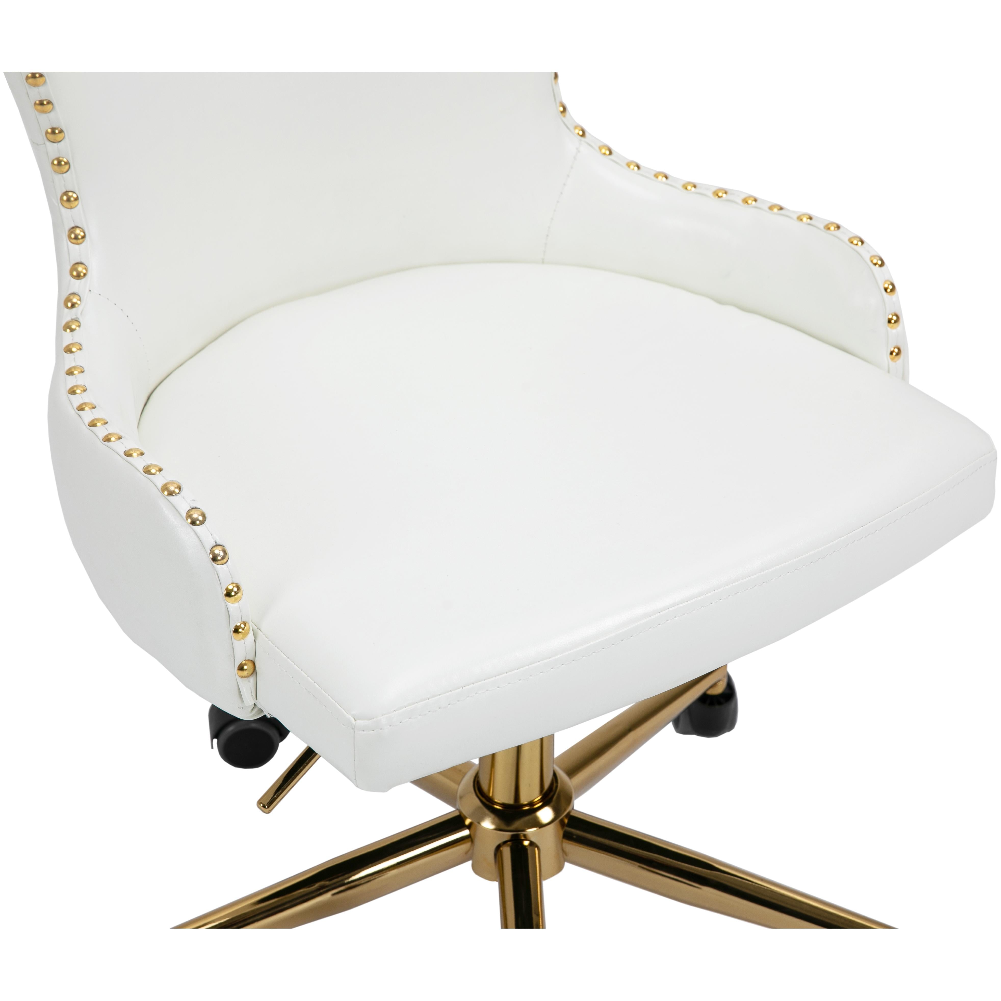 Meridian Hendrix White Vegan Leather Office Chair