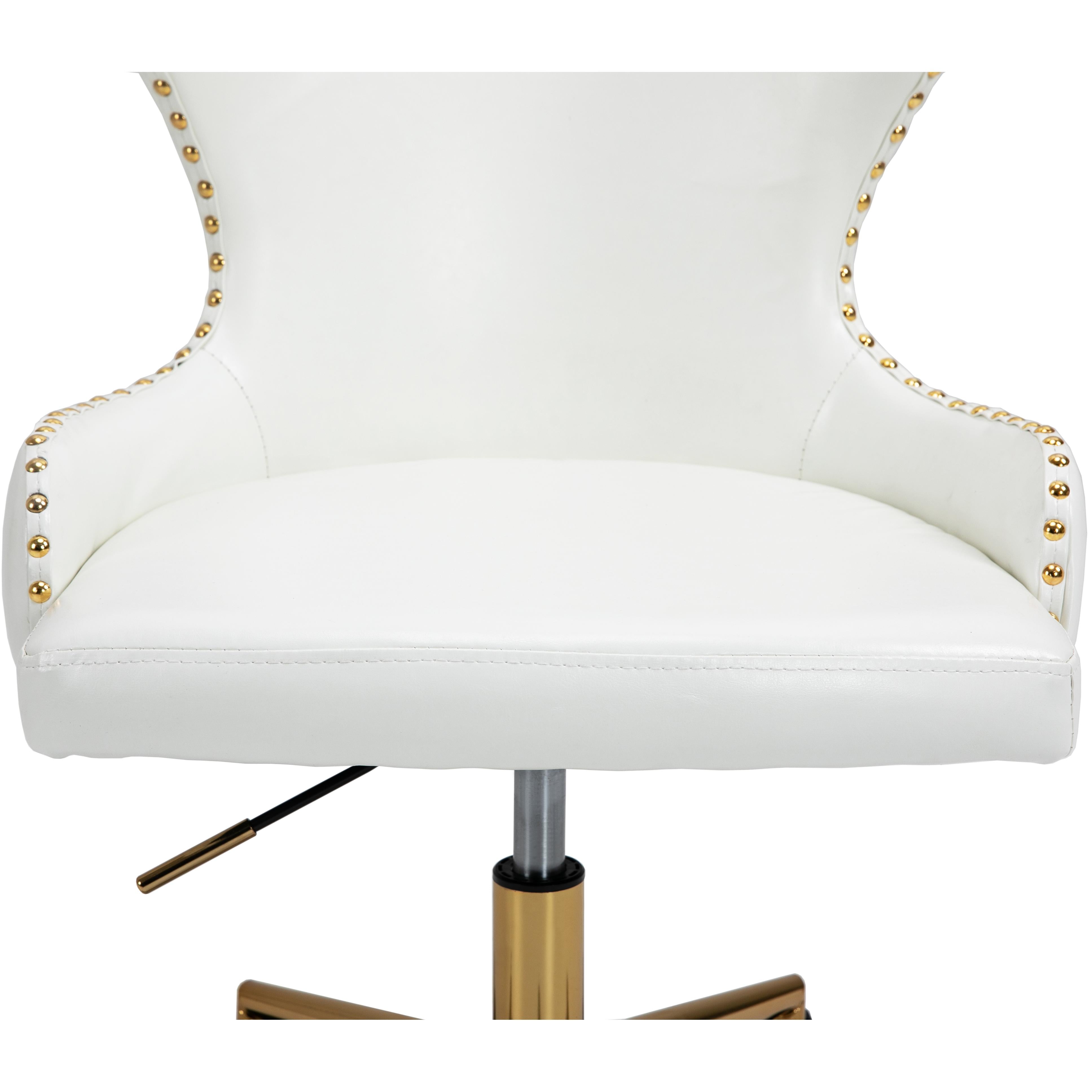 Meridian Hendrix White Vegan Leather Office Chair