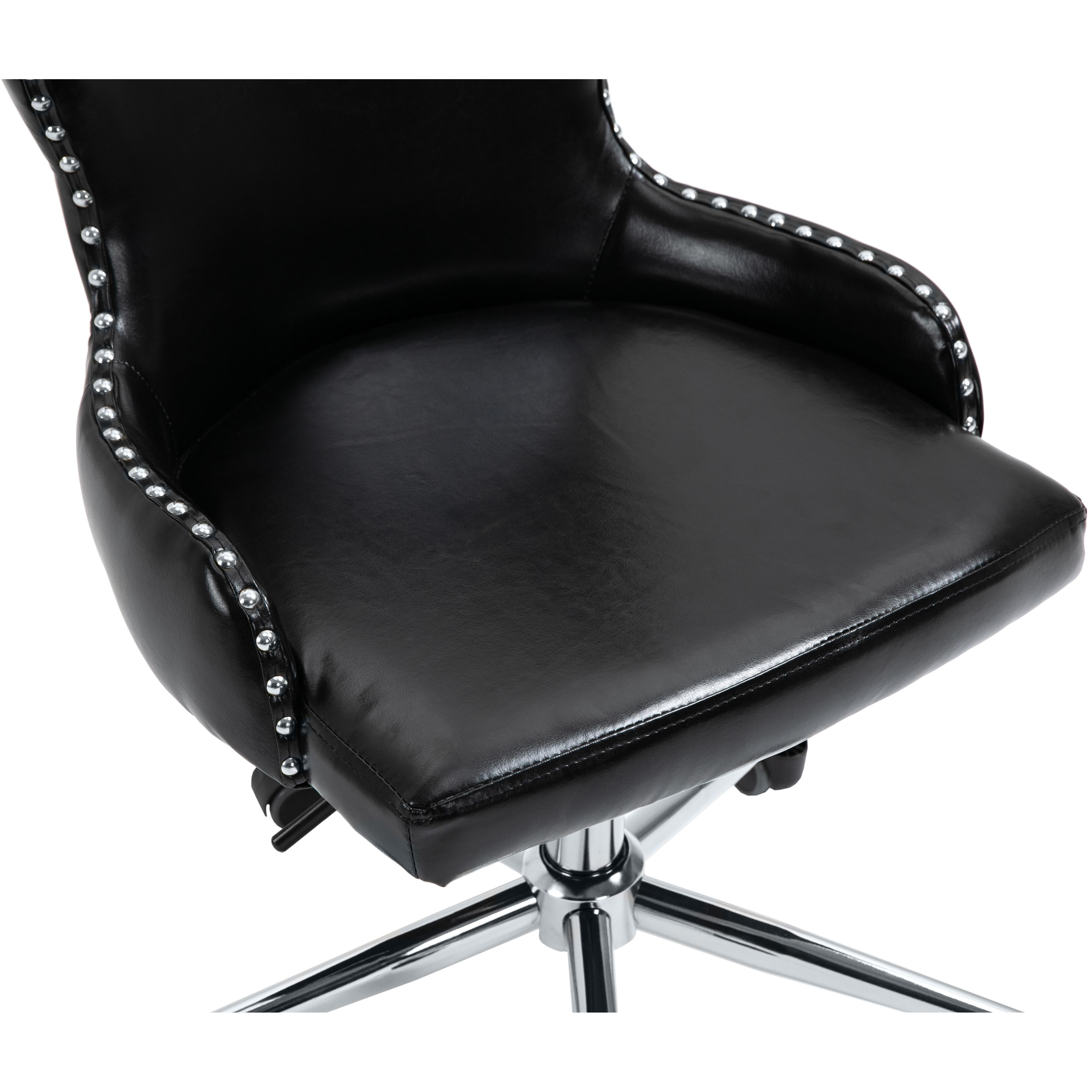 Meridian Hendrix Black Vegan Leather Office Chair