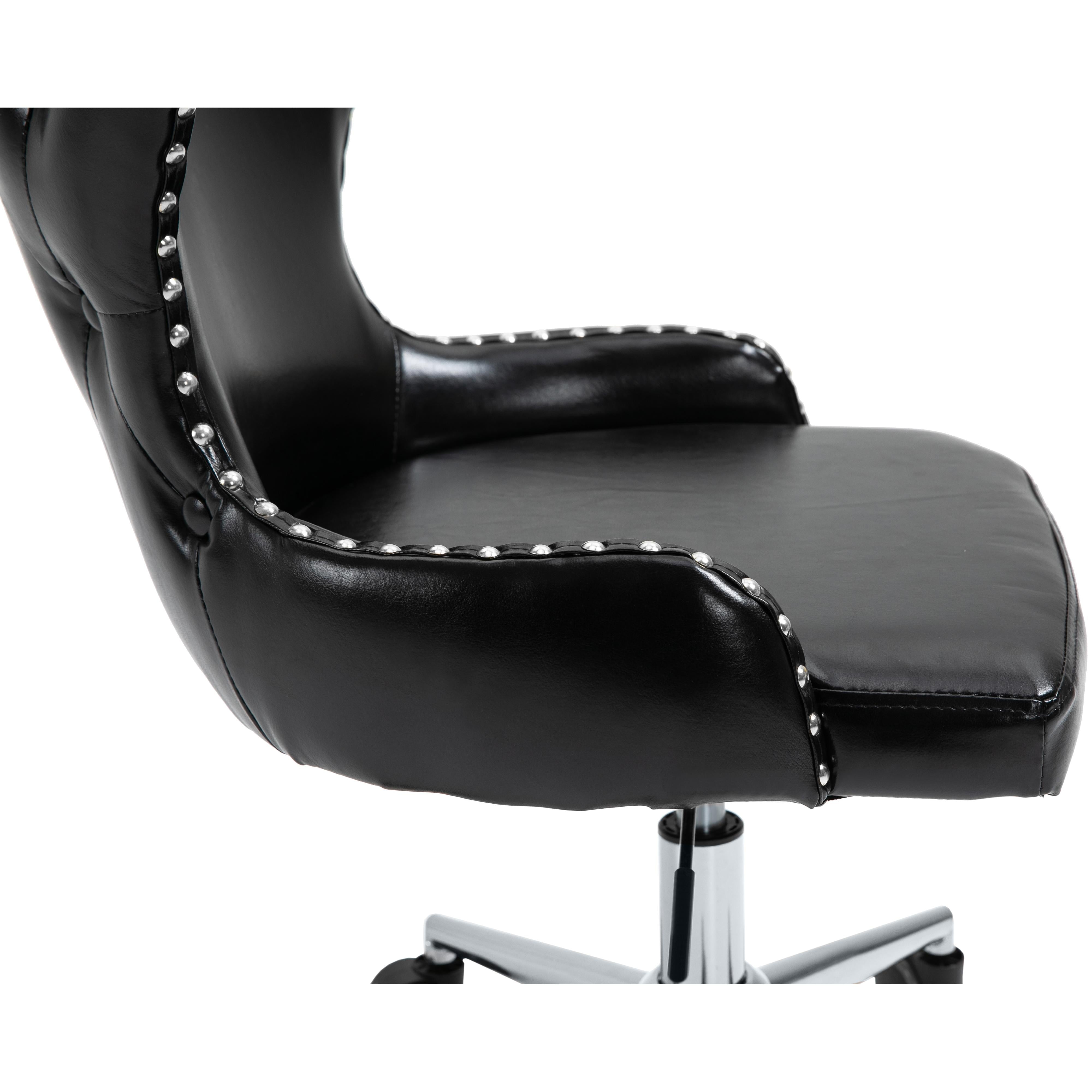 Meridian Hendrix Black Vegan Leather Office Chair