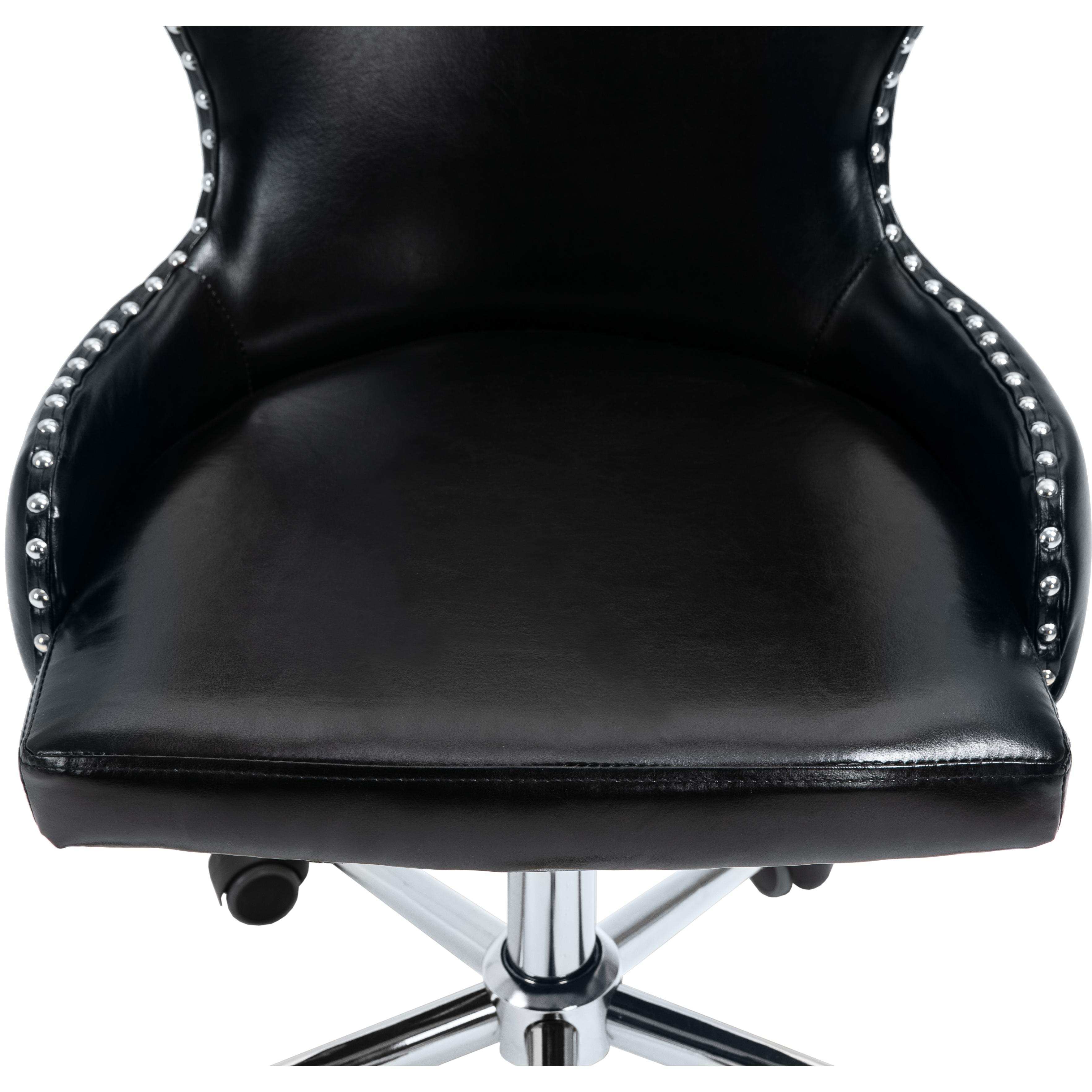 Meridian Hendrix Black Vegan Leather Office Chair