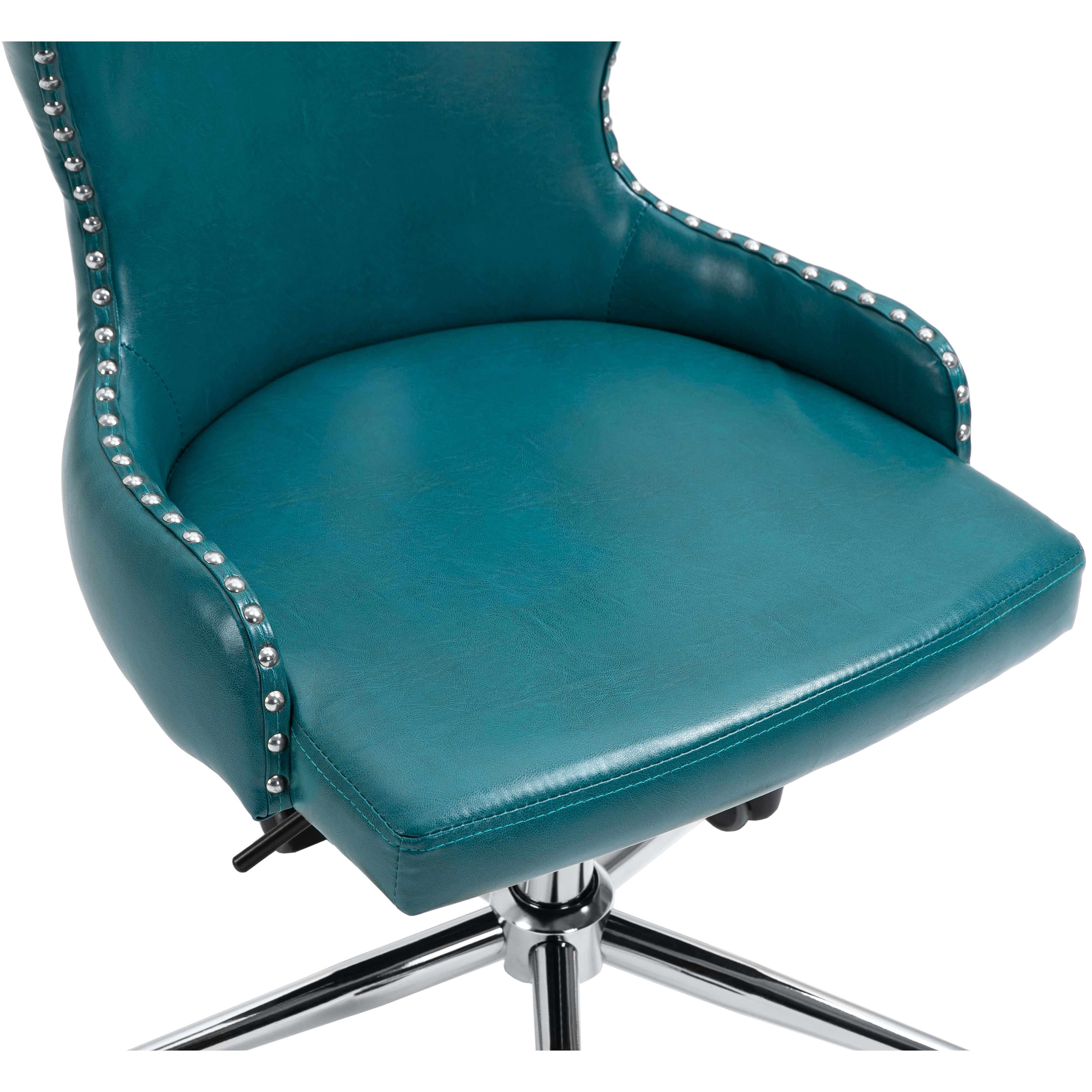 Meridian Hendrix Blue Vegan Leather Office Chair