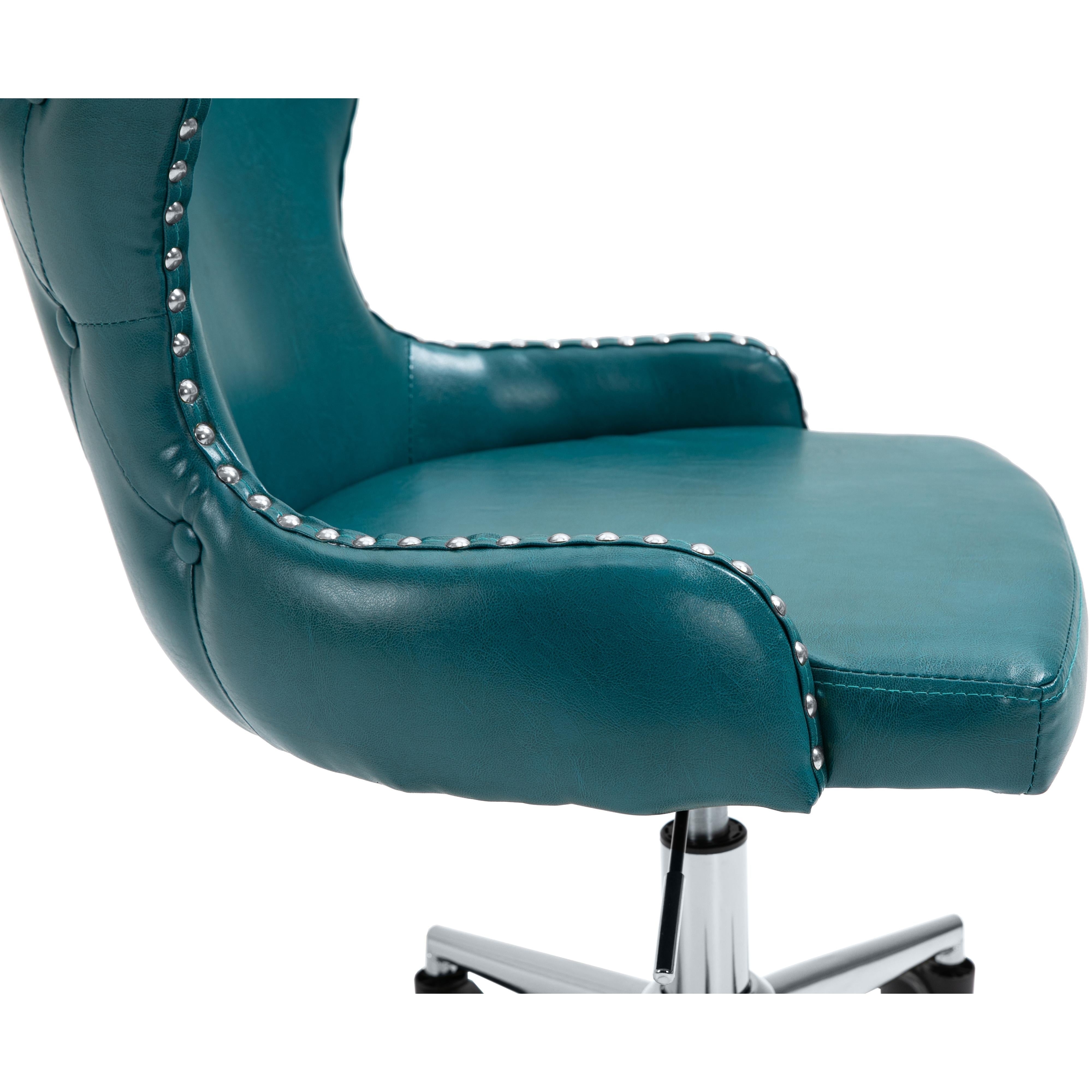 Meridian Hendrix Blue Vegan Leather Office Chair
