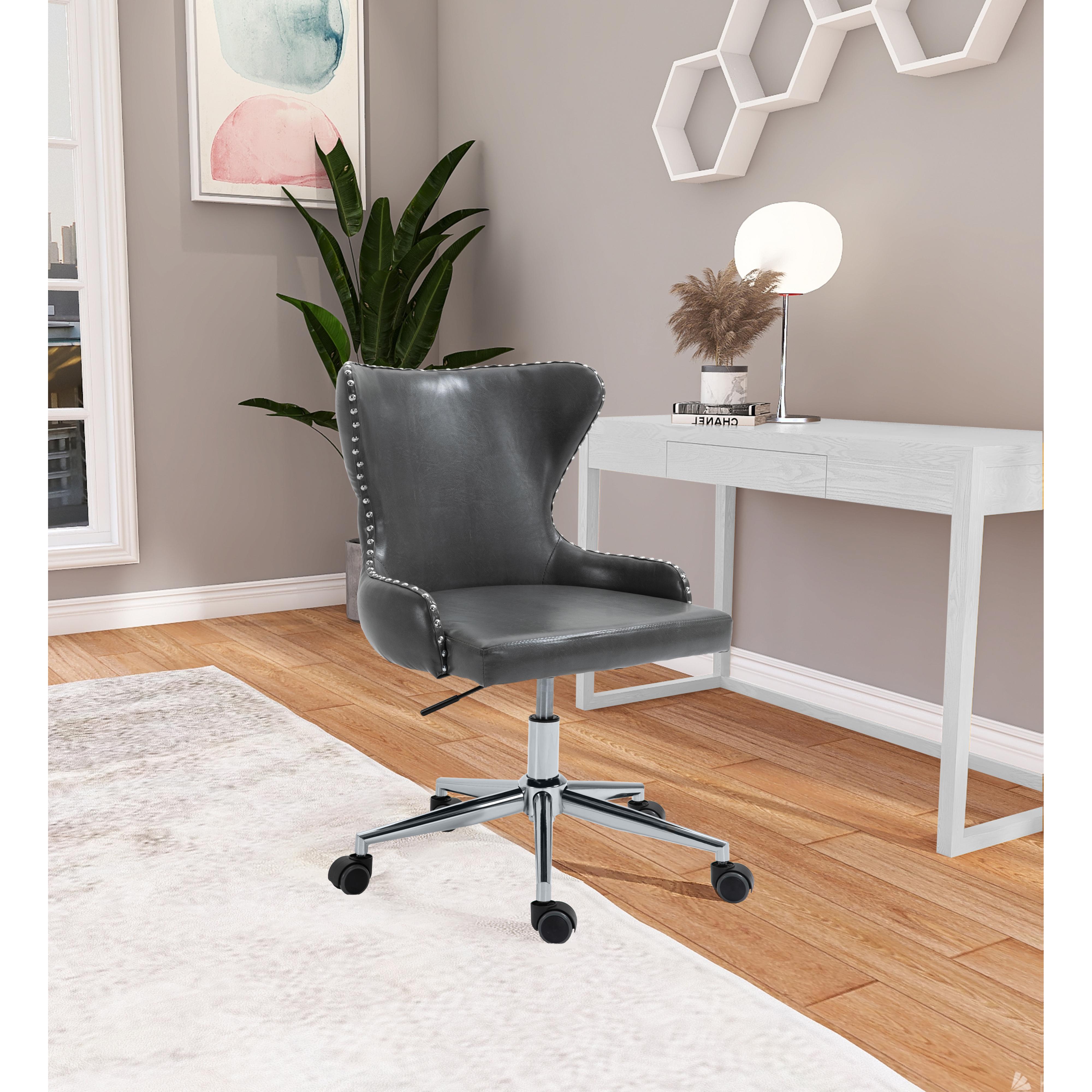 Meridian Hendrix Grey Vegan Leather Office Chair