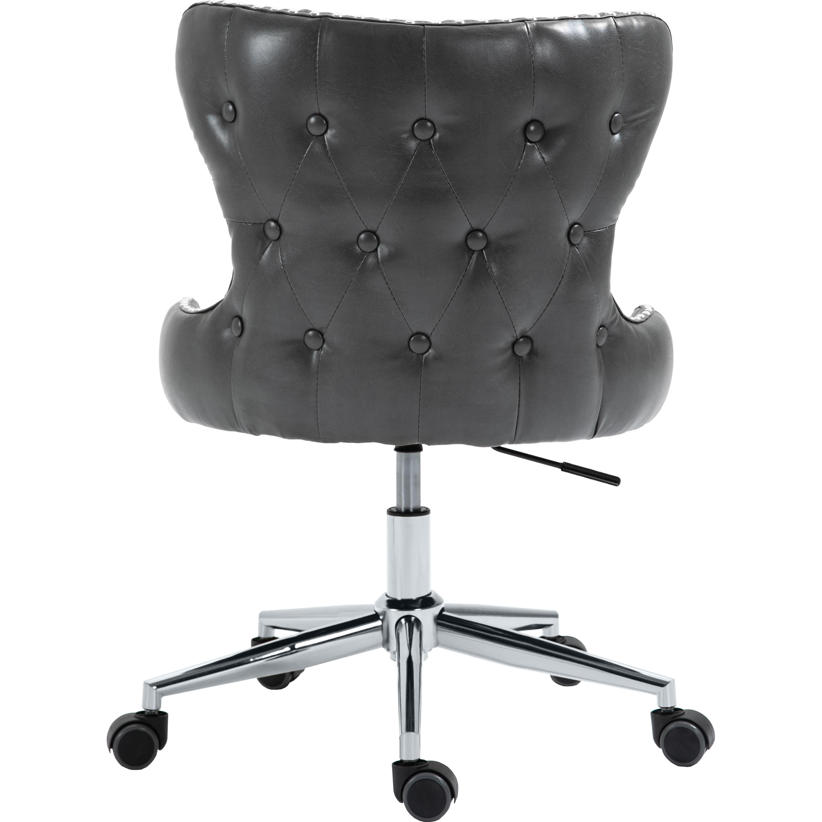 Meridian Hendrix Grey Vegan Leather Office Chair
