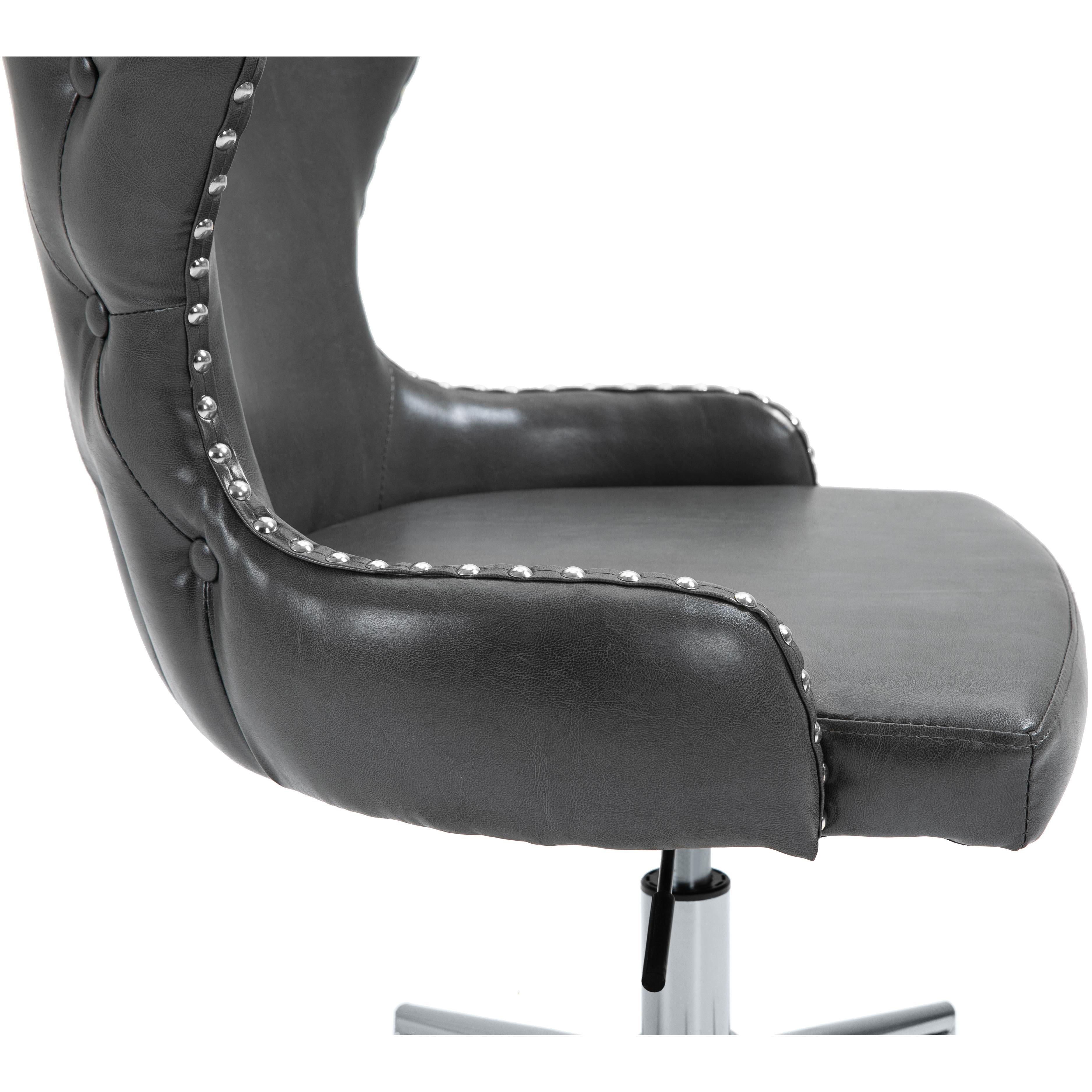 Meridian Hendrix Grey Vegan Leather Office Chair