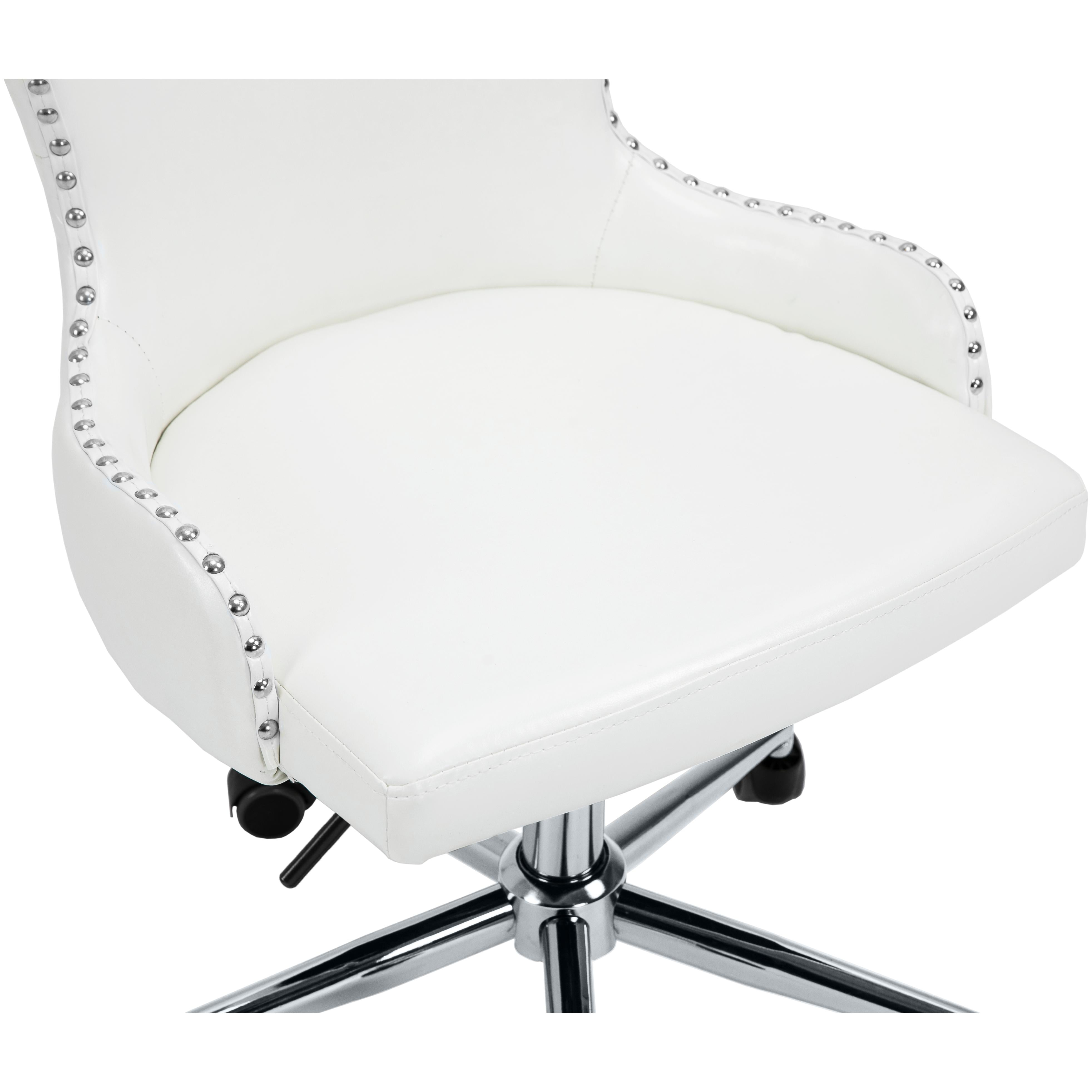 Meridian Hendrix White Vegan Leather Office Chair