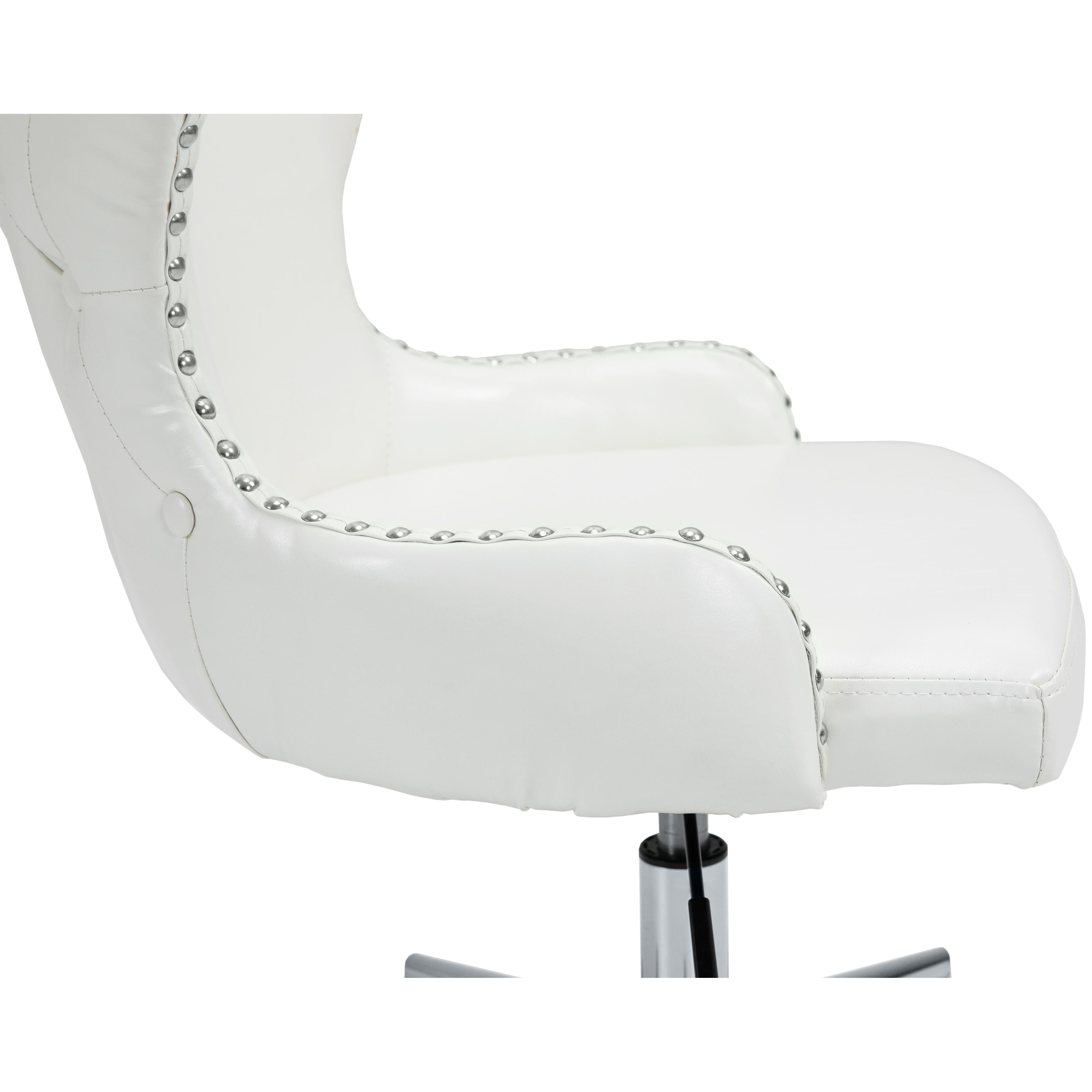 Meridian Hendrix White Vegan Leather Office Chair