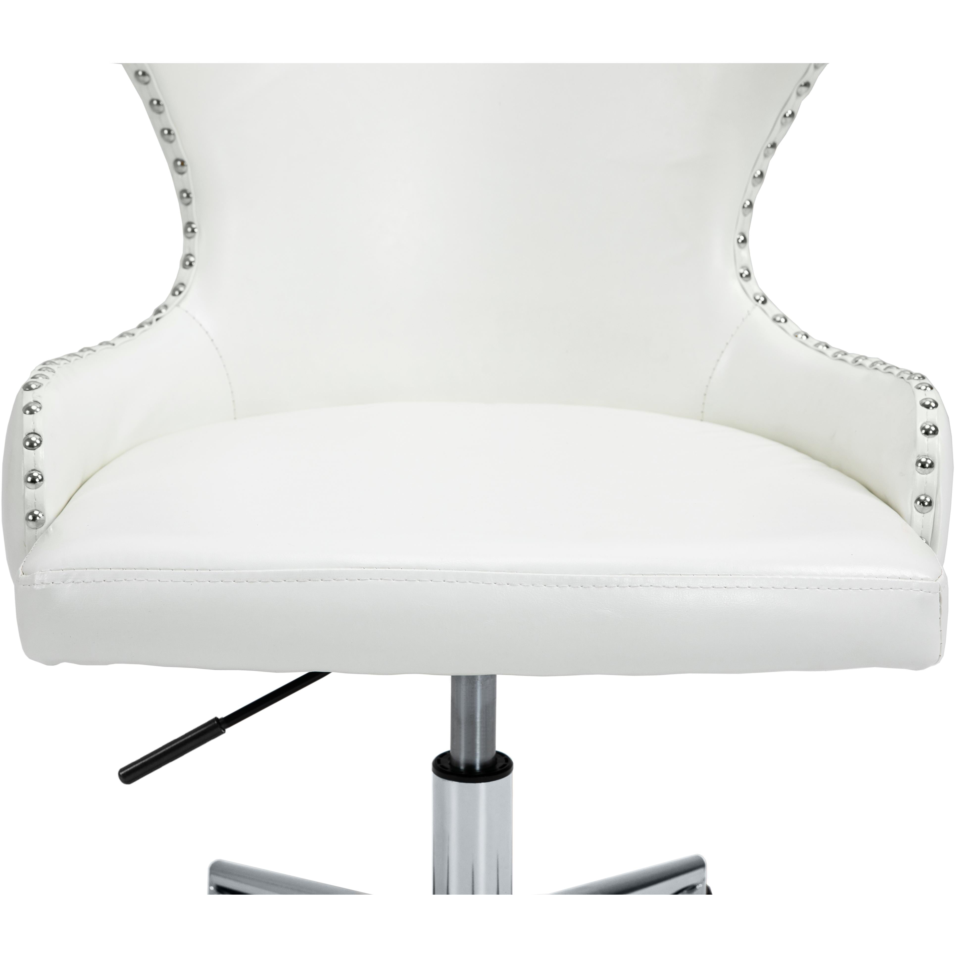 Meridian Hendrix White Vegan Leather Office Chair