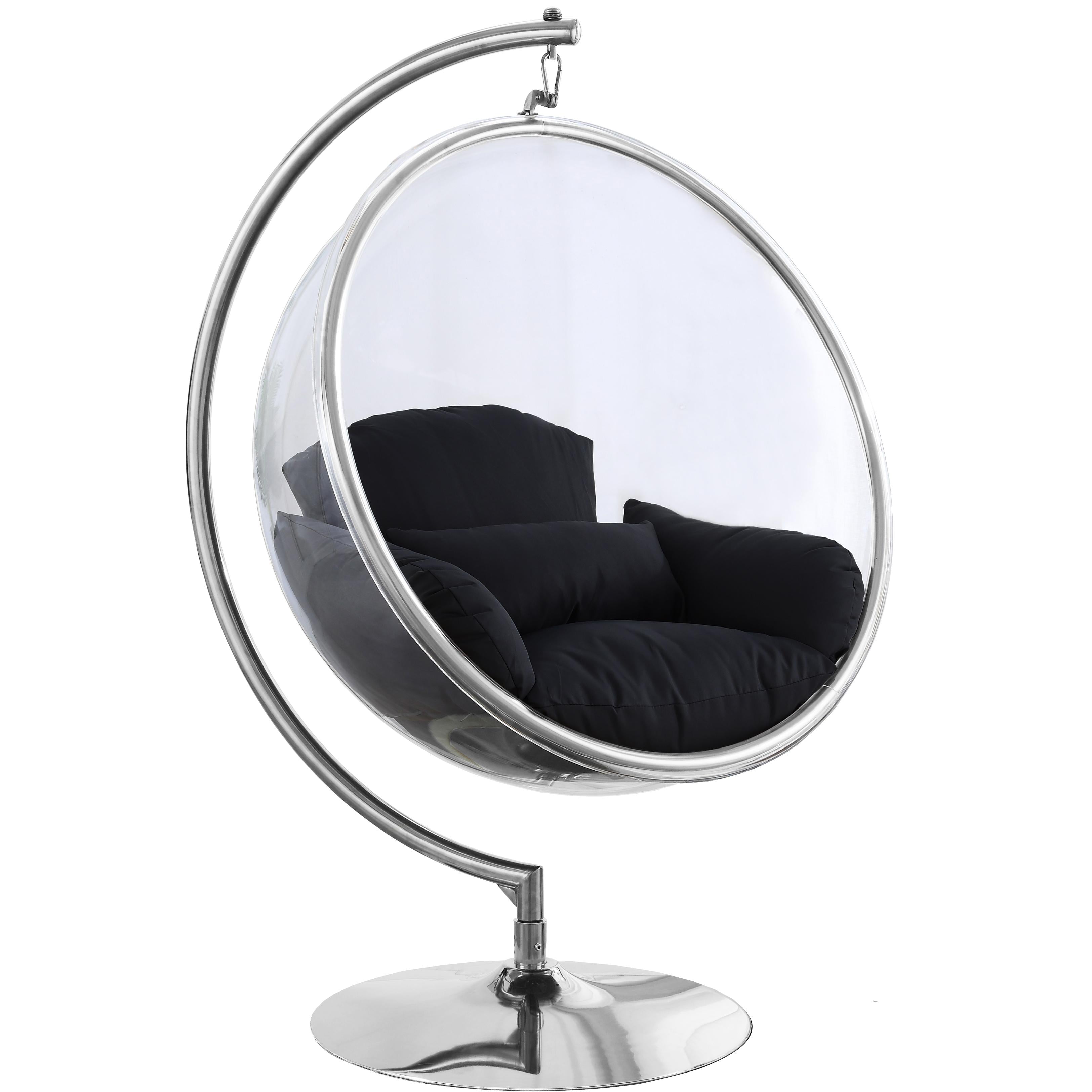 Meridian Luna Black Durable Fabric Acrylic Swing Chair