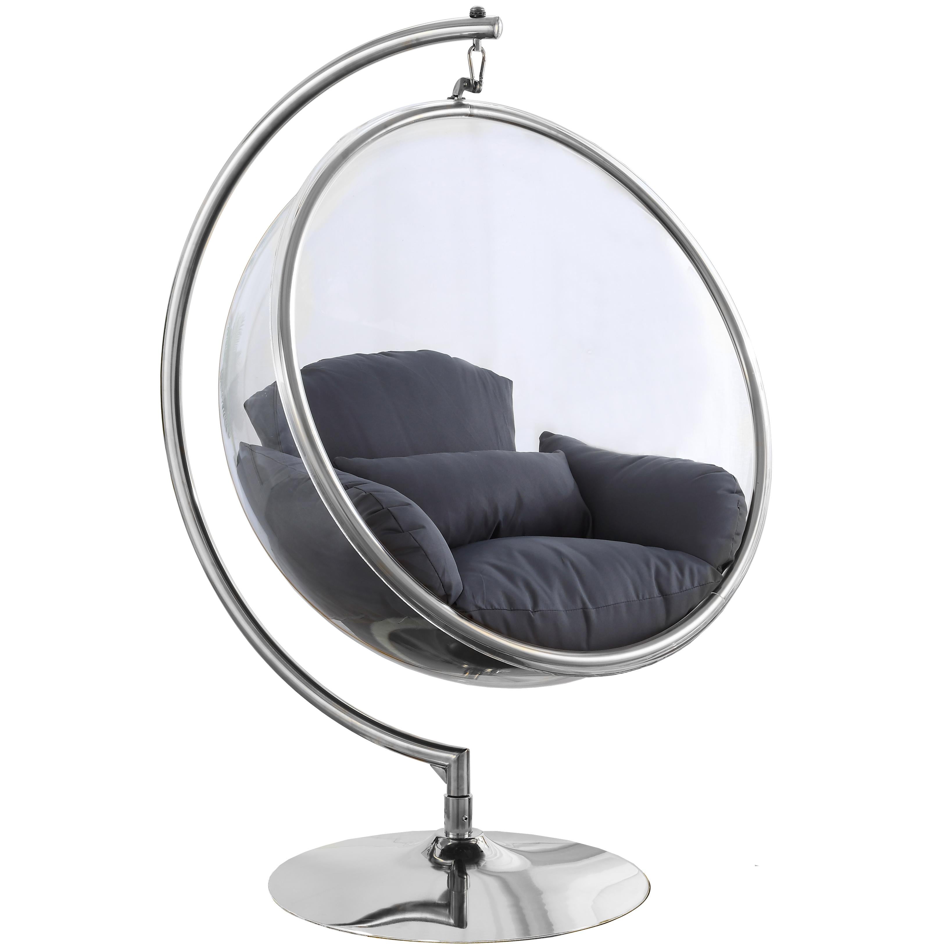 Meridian Luna Grey Durable Fabric Acrylic Swing Chair