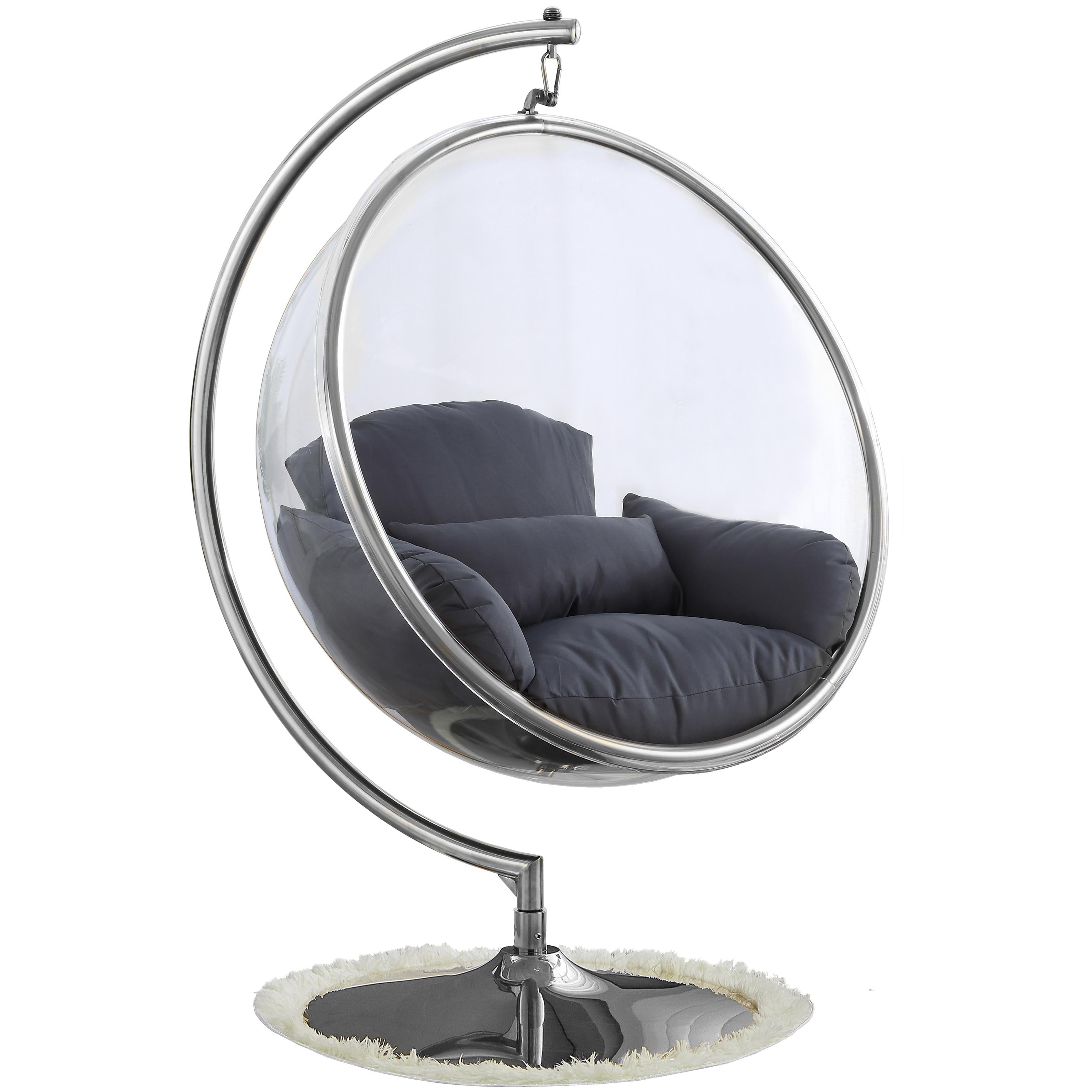 Meridian Luna Grey Durable Fabric Acrylic Swing Chair