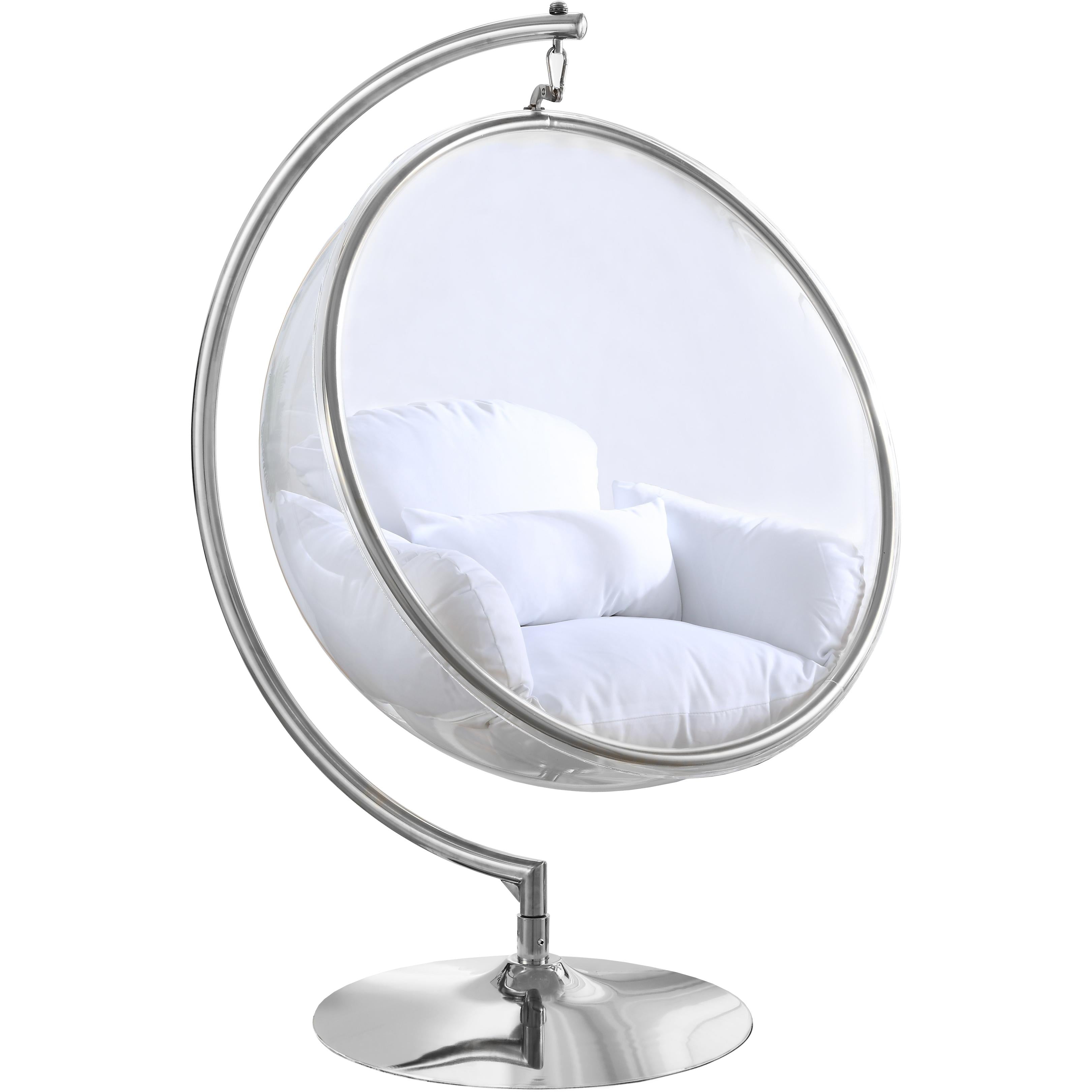 Meridian Luna White Durable Fabric Acrylic Swing Chair