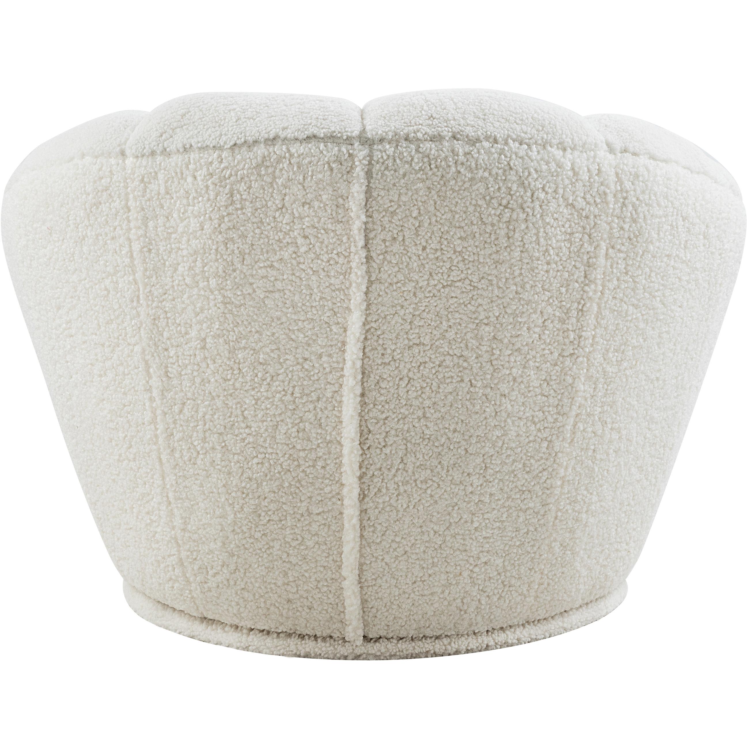 Meridian Dream White Faux Sheepskin Fur Accent Chair