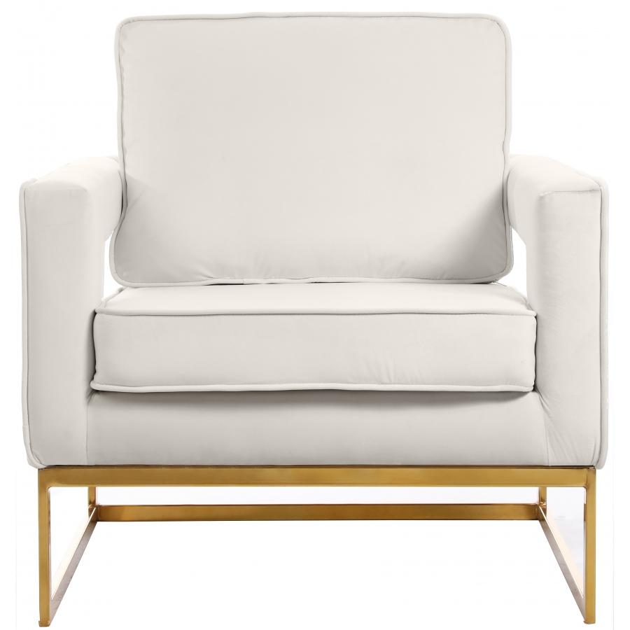 Meridian Noah Cream Velvet Accent Chair