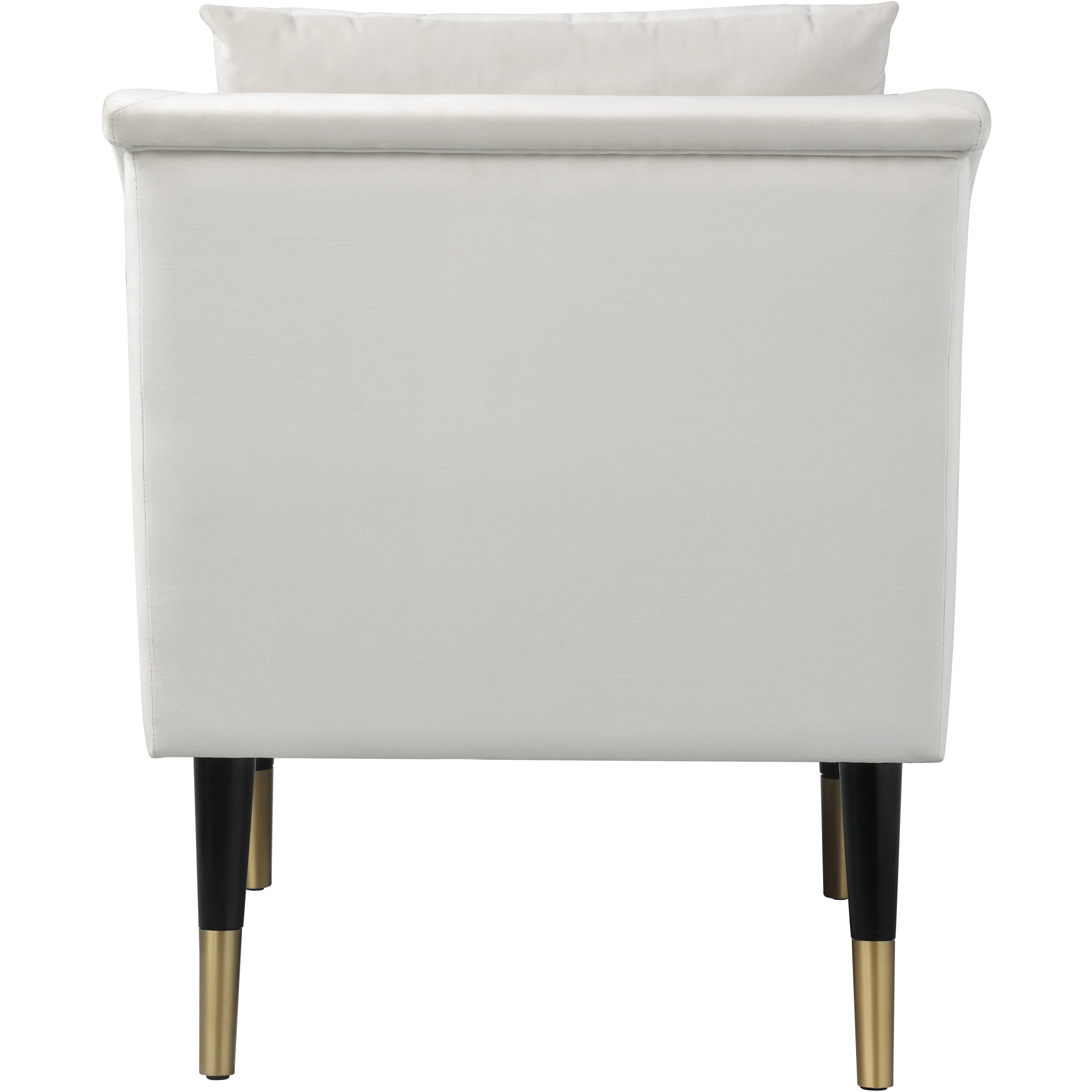 Meridian Elegante Cream Velvet Accent Chair