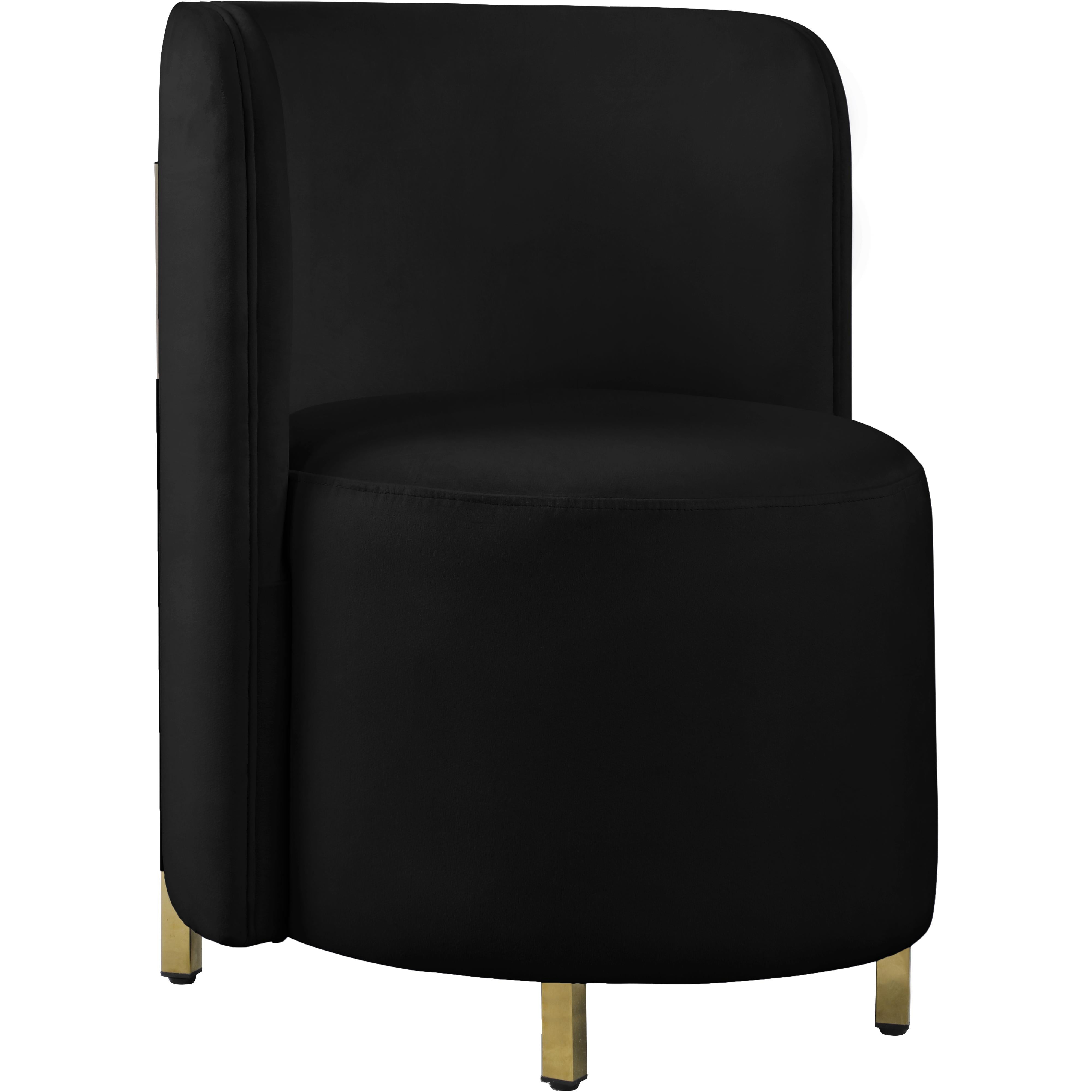 Meridian Rotunda Black Velvet Accent Chair