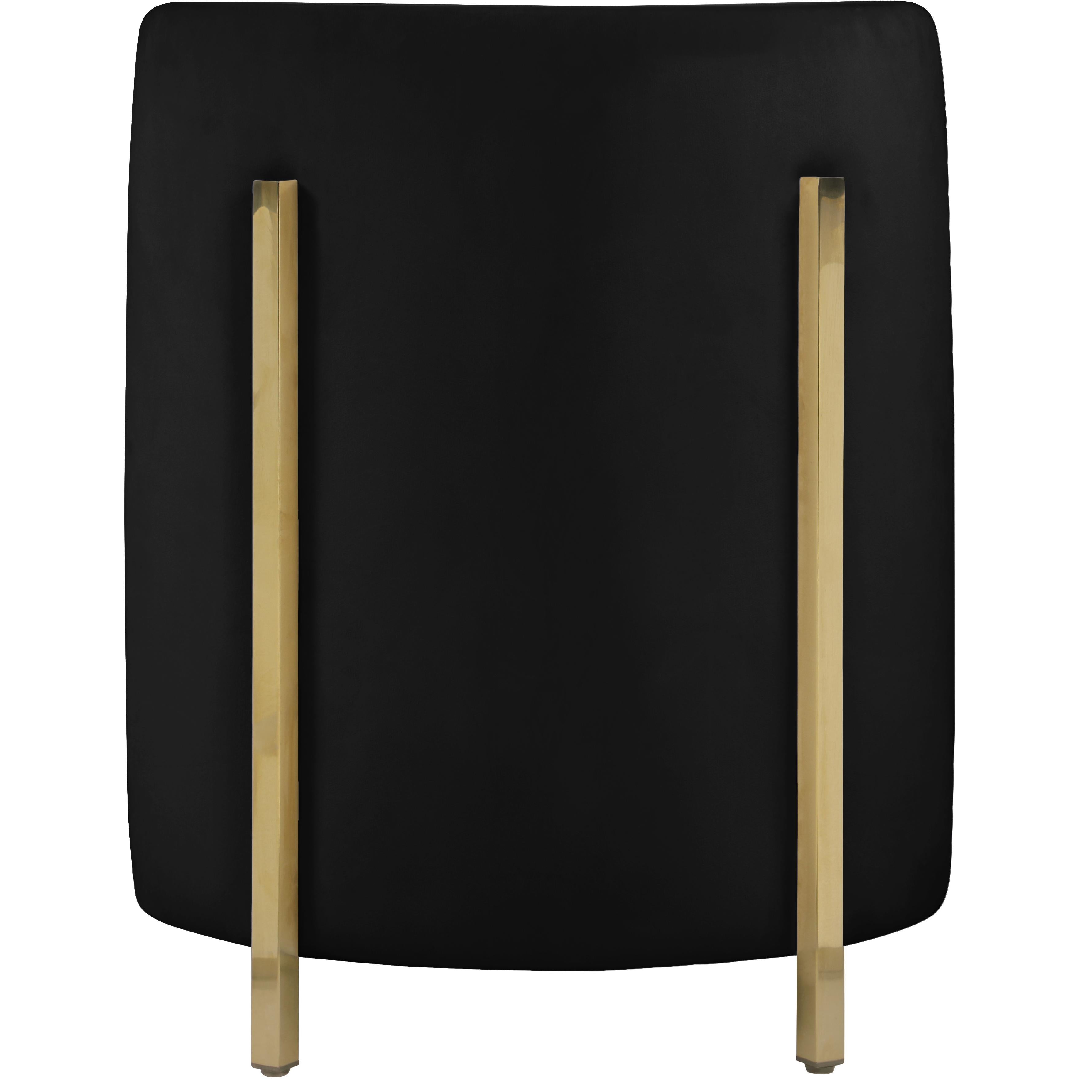Meridian Rotunda Black Velvet Accent Chair