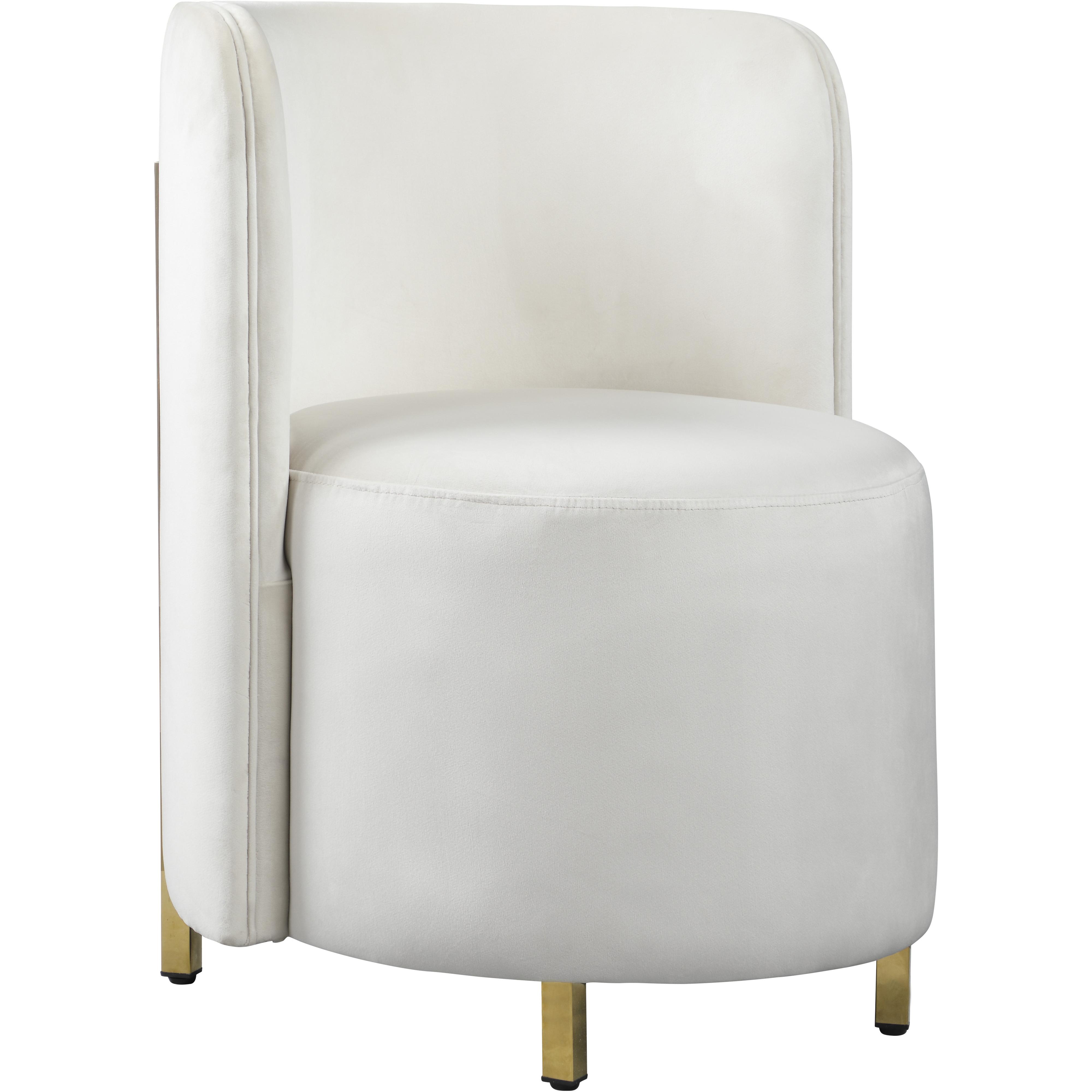 Meridian Rotunda Cream Velvet Accent Chair