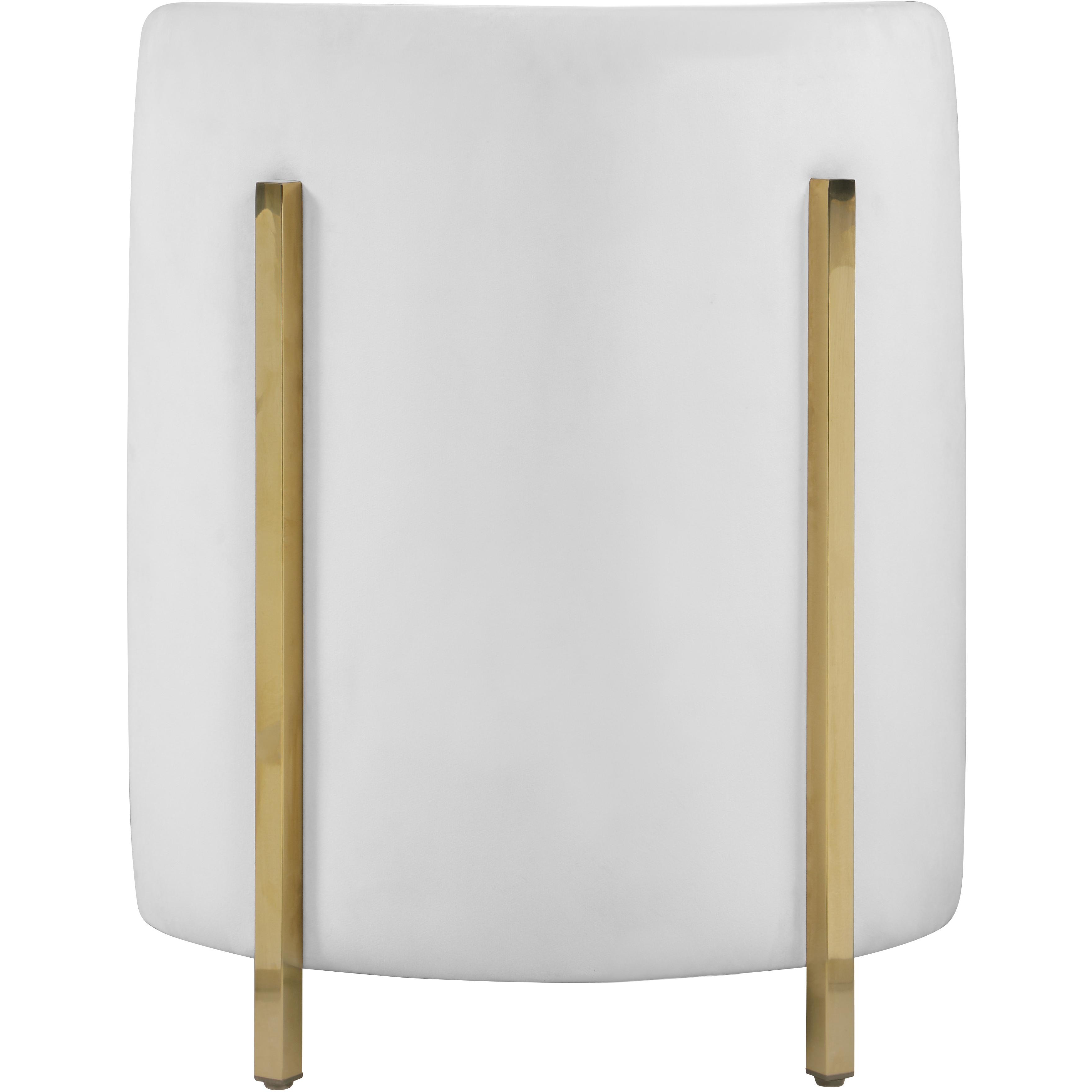 Meridian Rotunda Cream Velvet Accent Chair