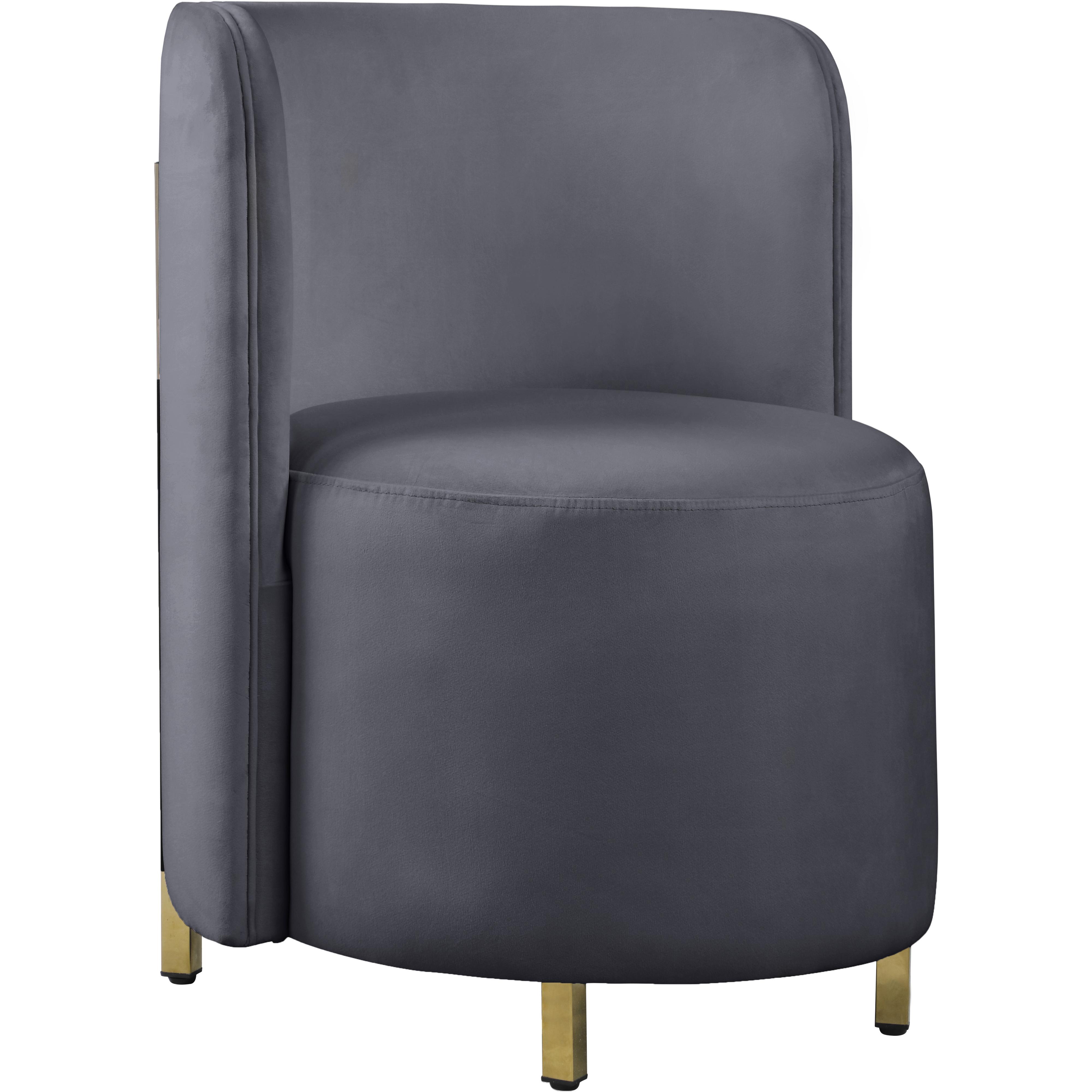 Meridian Rotunda Grey Velvet Accent Chair