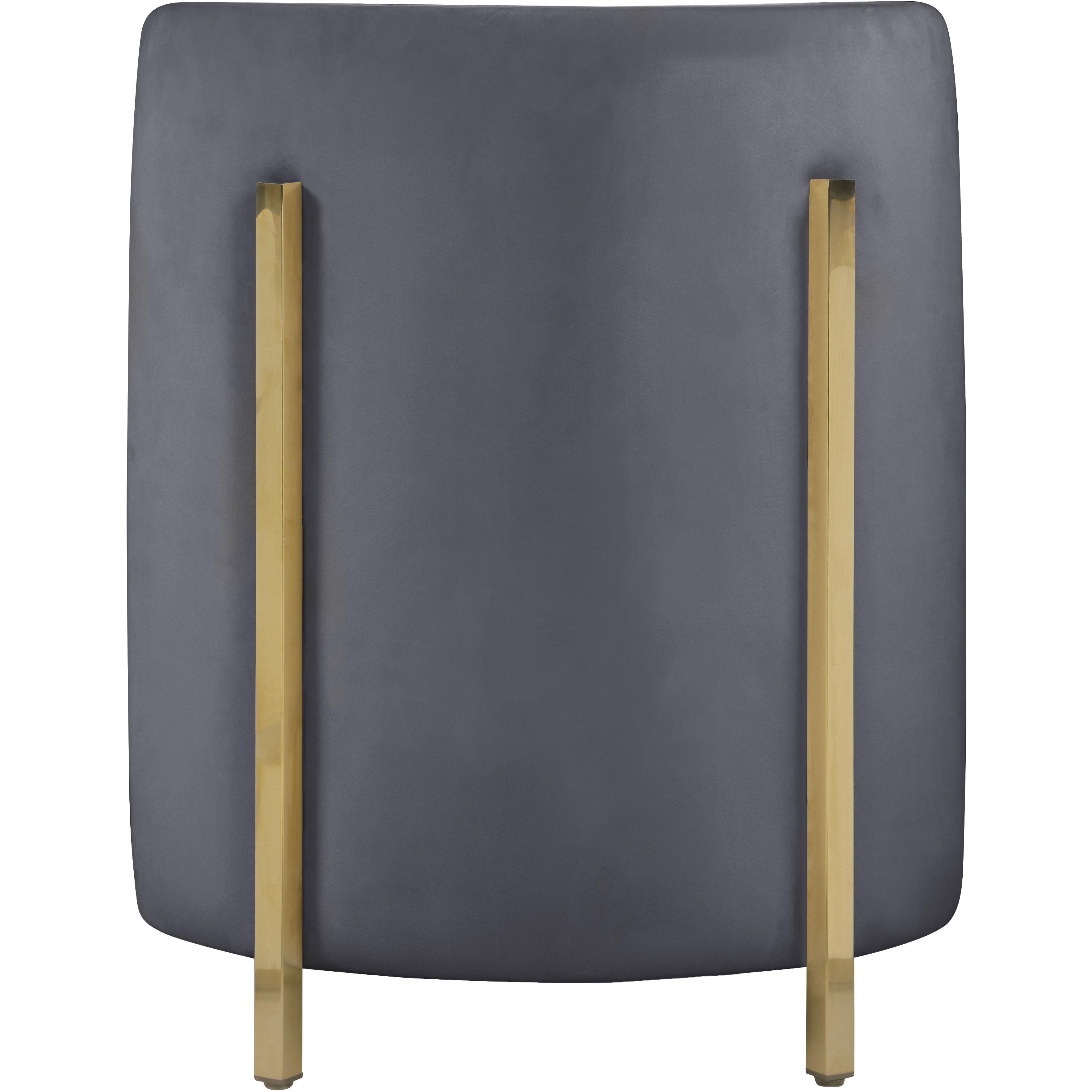 Meridian Rotunda Grey Velvet Accent Chair