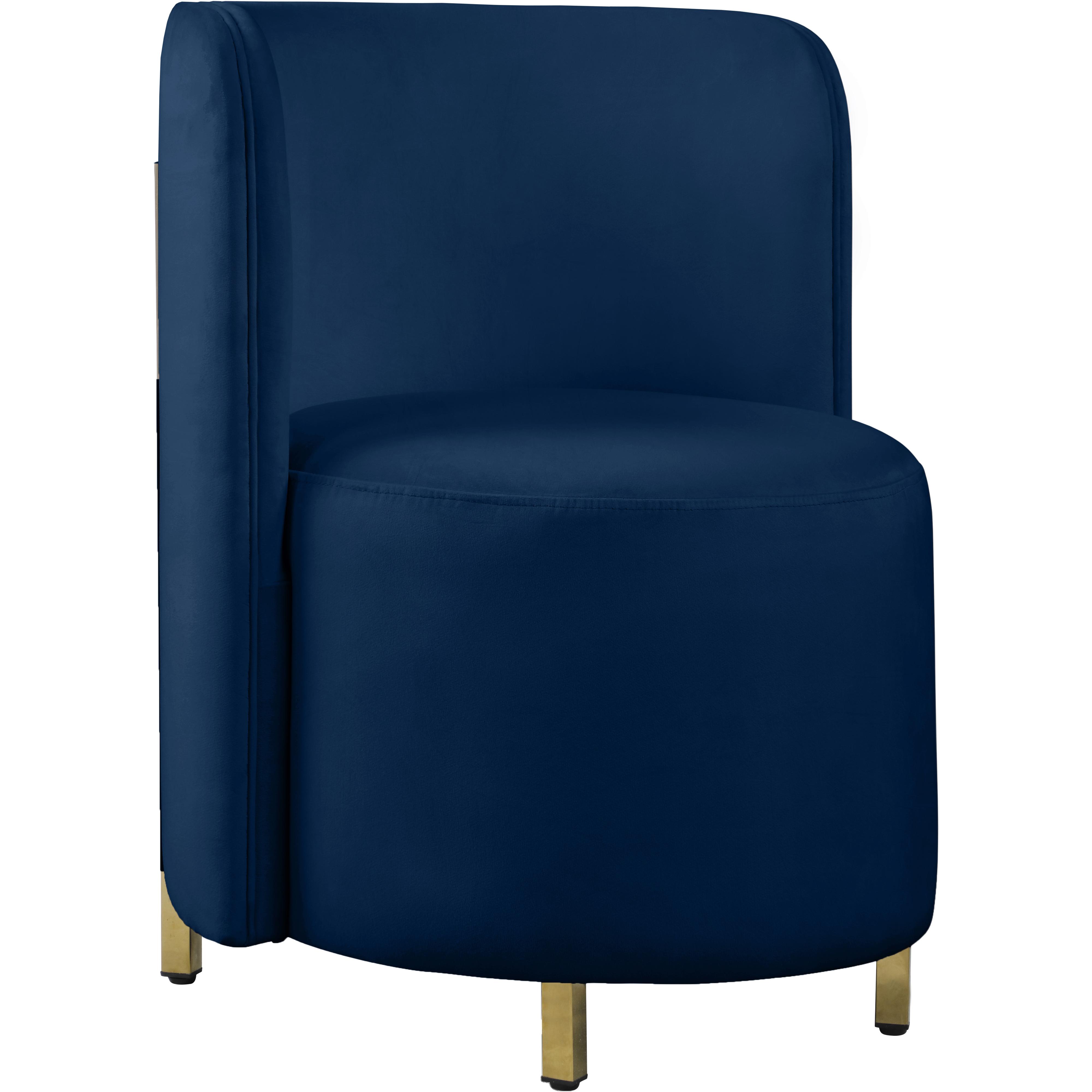 Meridian Rotunda Navy Velvet Accent Chair